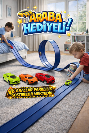 M&H Esnek Yarış Pisti 4.5 Metre Flex Track | Araba Hediyeli