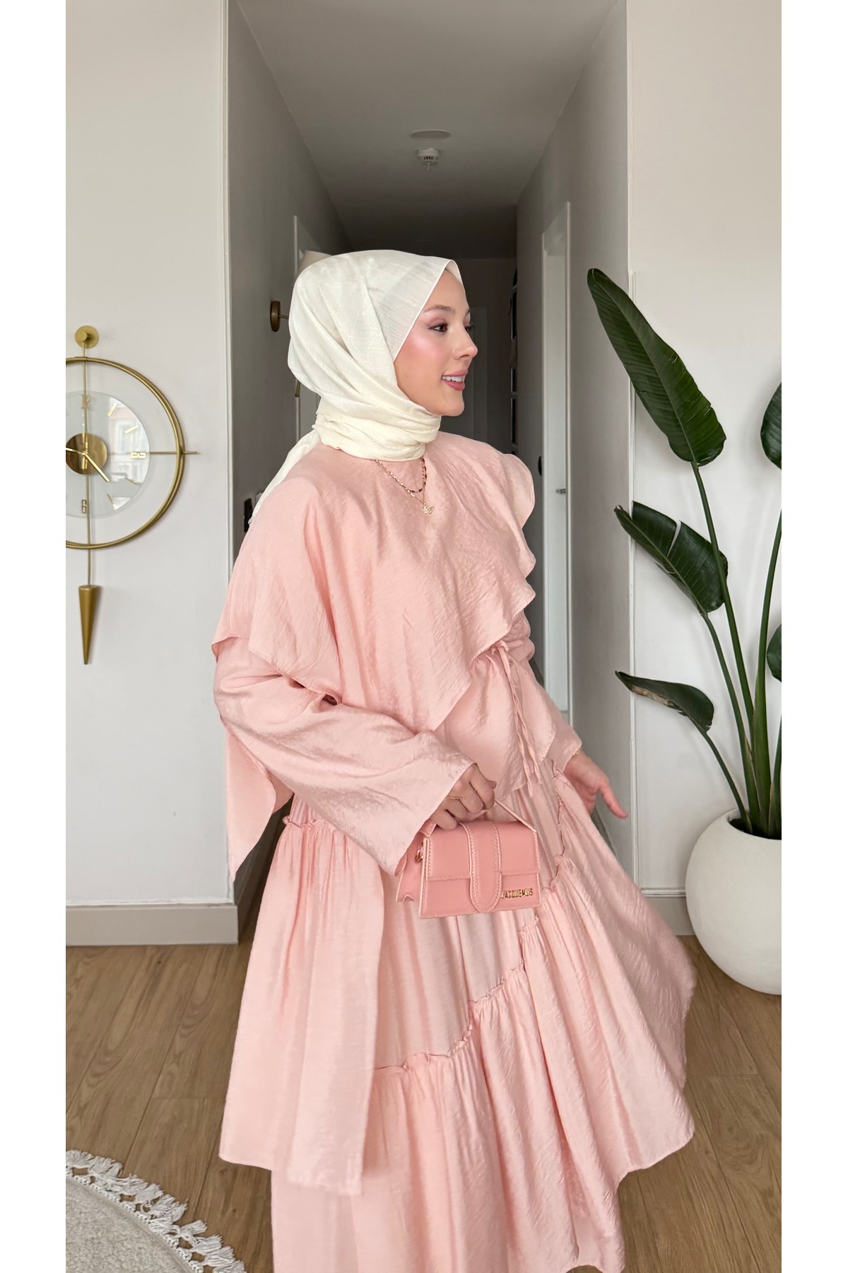 merve ada design  Rosella Fırfır Detaylı Etekli Takım - Görsel 4