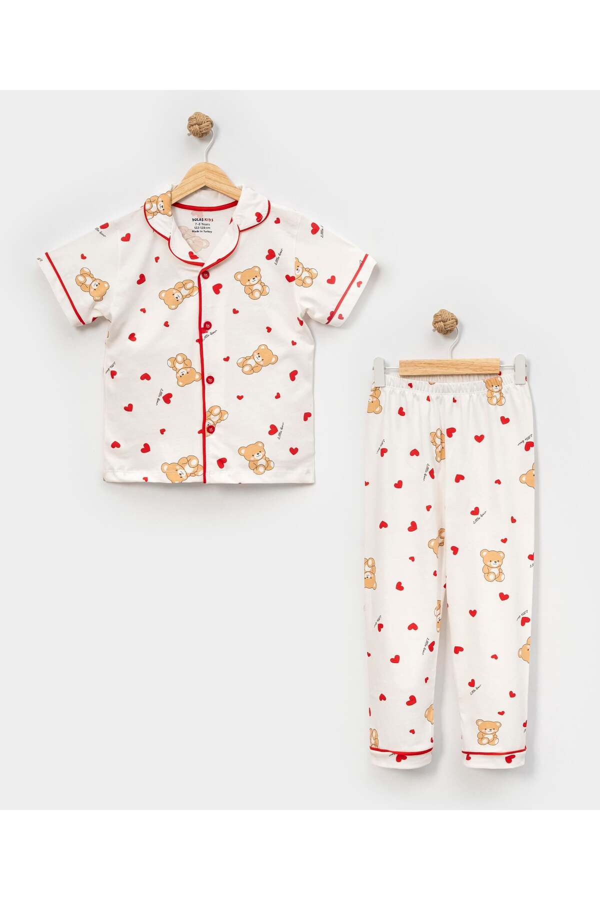 Lolons Kalp Ayıcık Baskılı Pijama Takımı fotoğrafı 2 (önizleme)