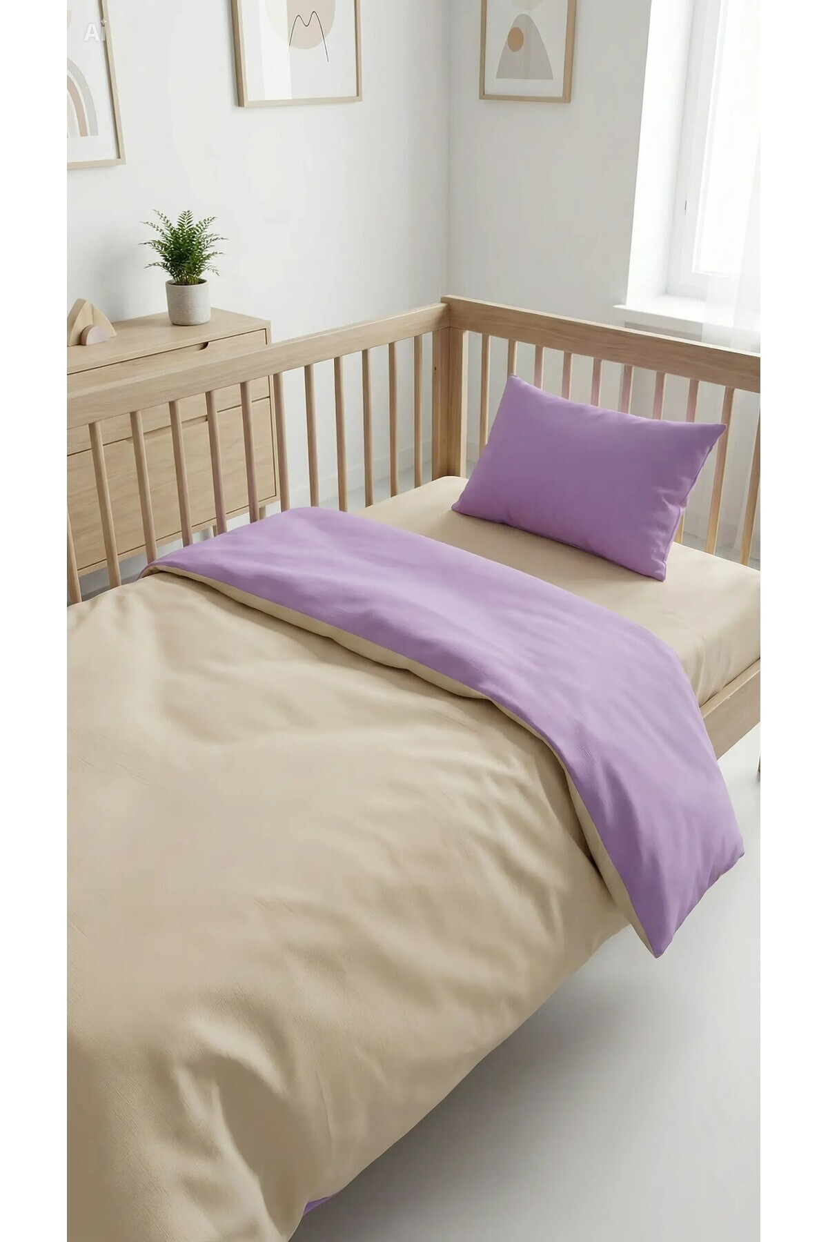3-Piece Baby Duvet Cover Set - 90x130 Duvet Cover, Pillowcase and Bed Sheet