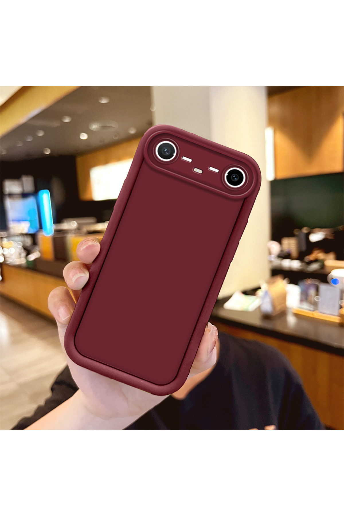 Tecno Spark Slim/Pova Slim Compatible Shockproof Camera Protected Claret Red Silicone Patterned Case