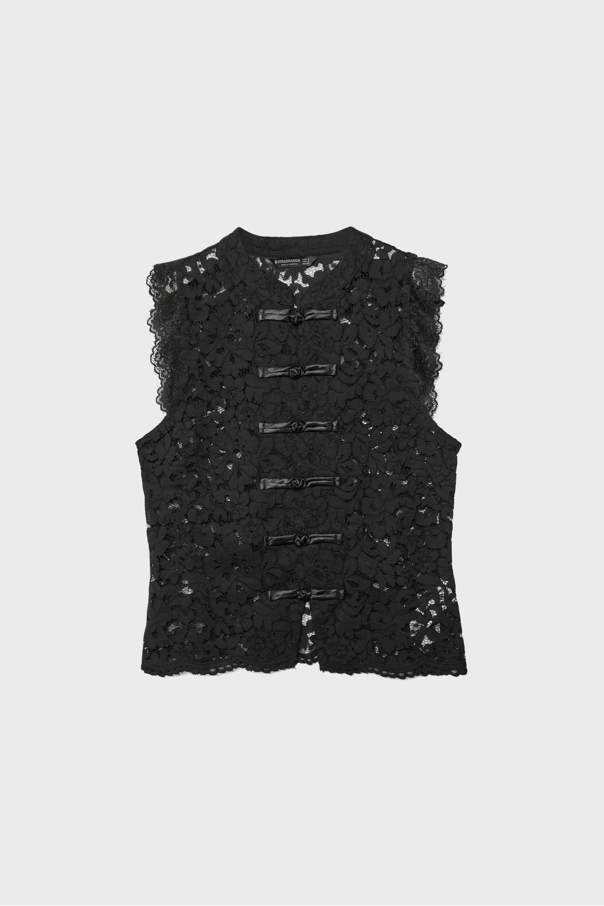 Stradivarius  Quipao dantel bluz - Görsel 6