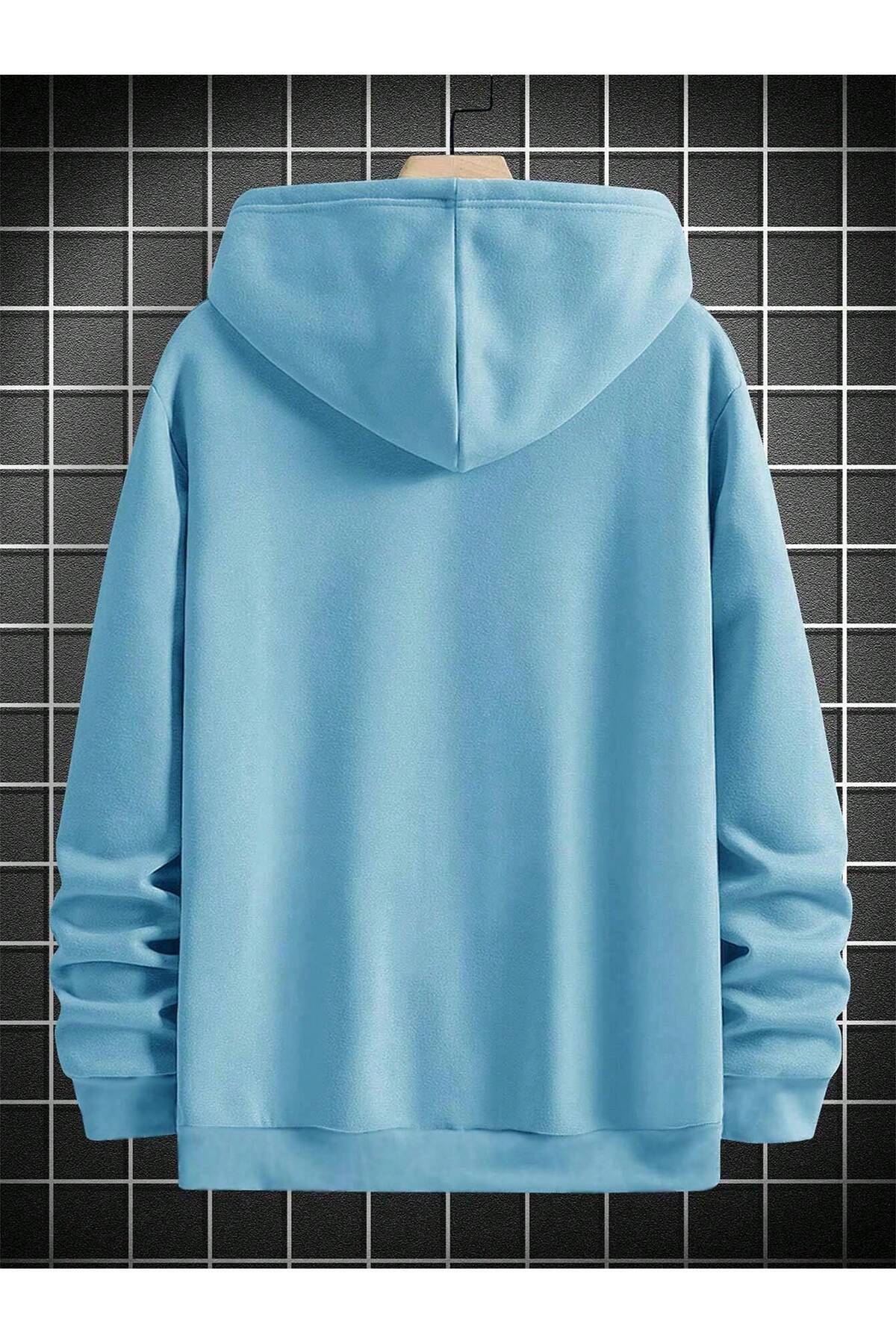 EYAX MODA UNISEX Büyük Beden Kapüşonlu Sweatshirt görsel 2