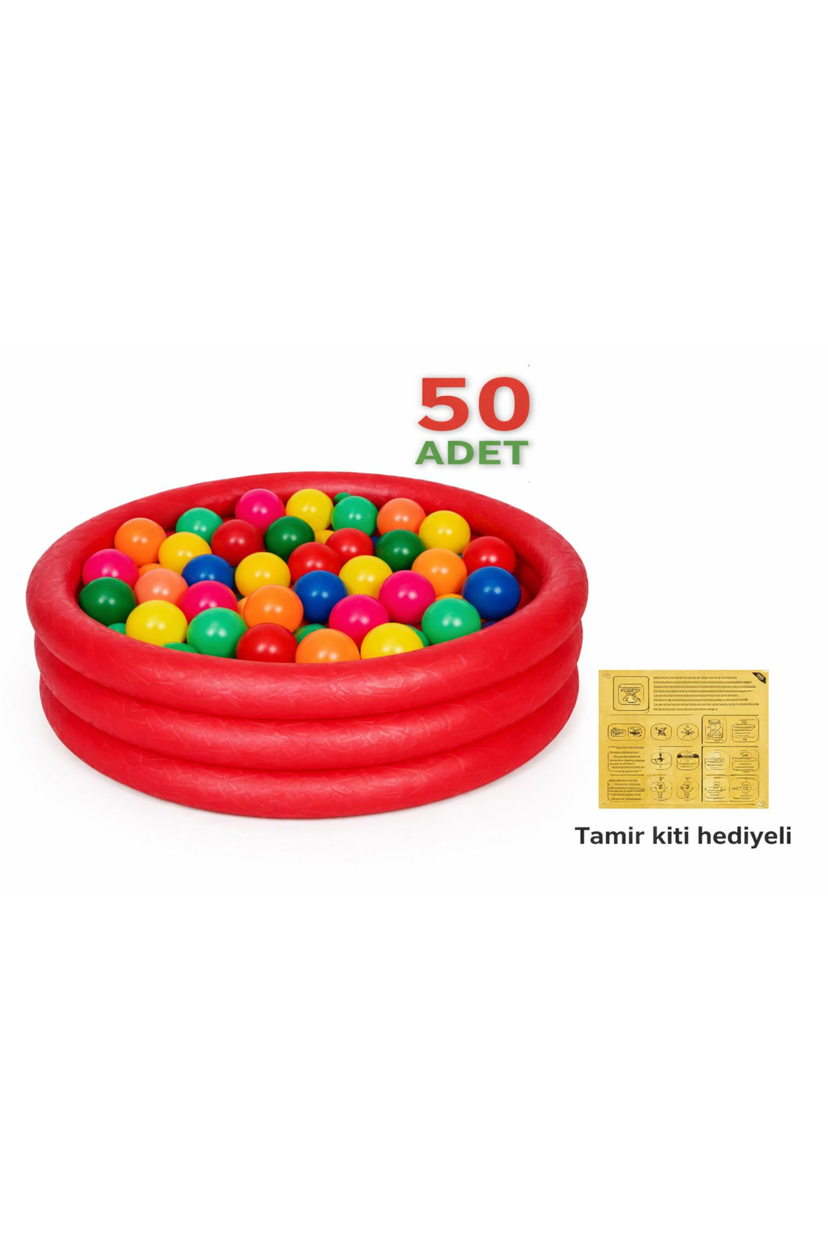 BYZ TOYS Eğitici Bebek Oyuncakları Seti Şişme Havuz 102x25cm+Top+Tamir Kiti Hediyeli Set fotoğrafı 3 (önizleme)