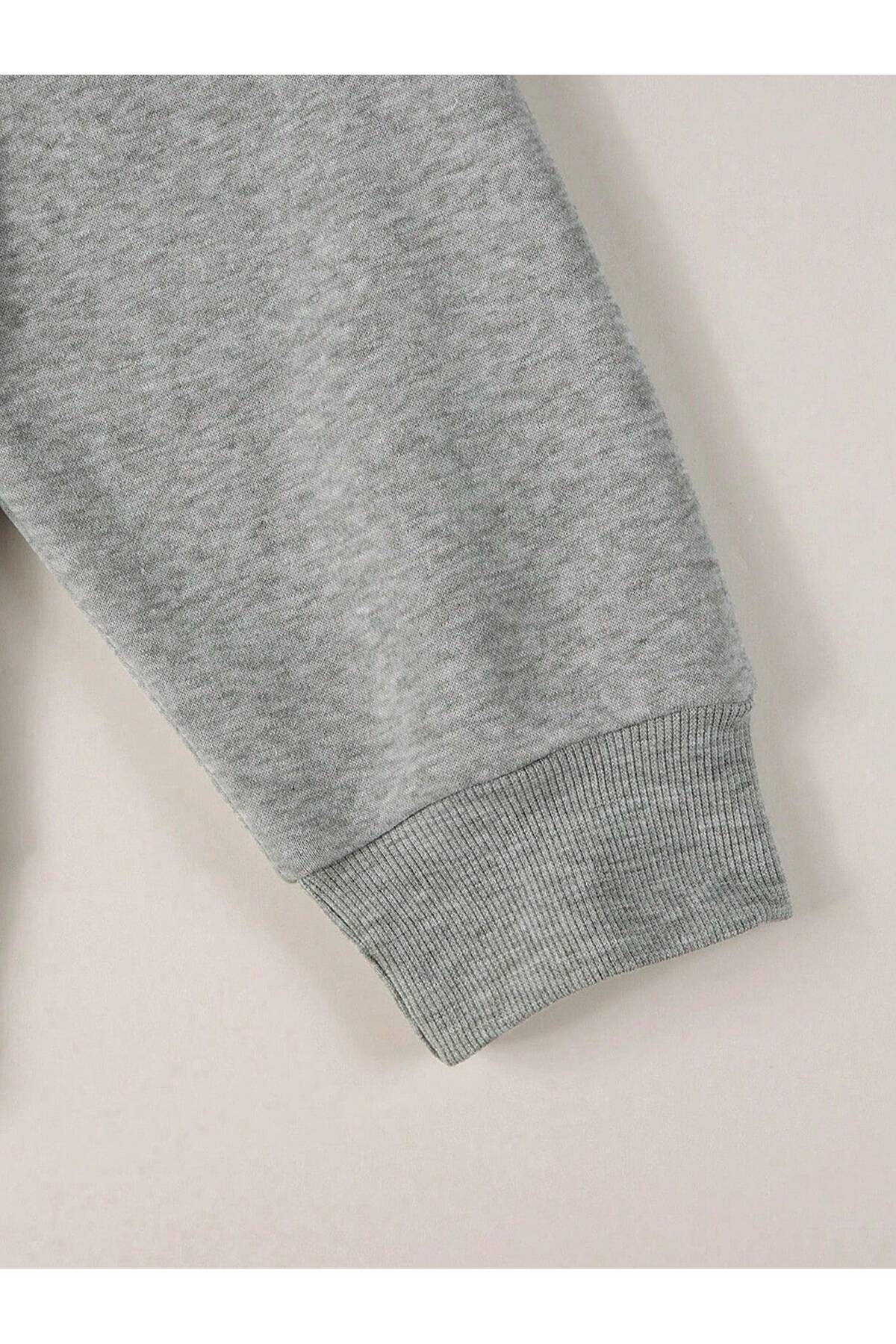 EYAX MODA UNISEX Kapüşonlu Baskılı Büyük Beden Sweatshirt görsel 3