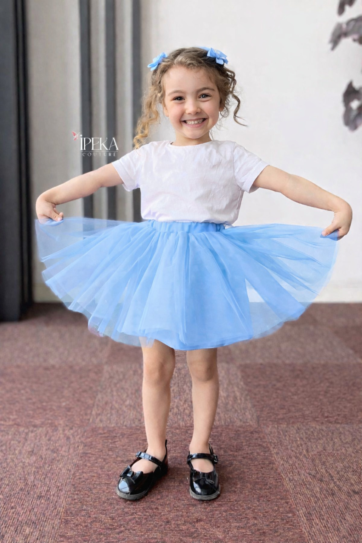 İPEKACOUTURE  Mavi (bebe) renk tütü etek - Görsel 2