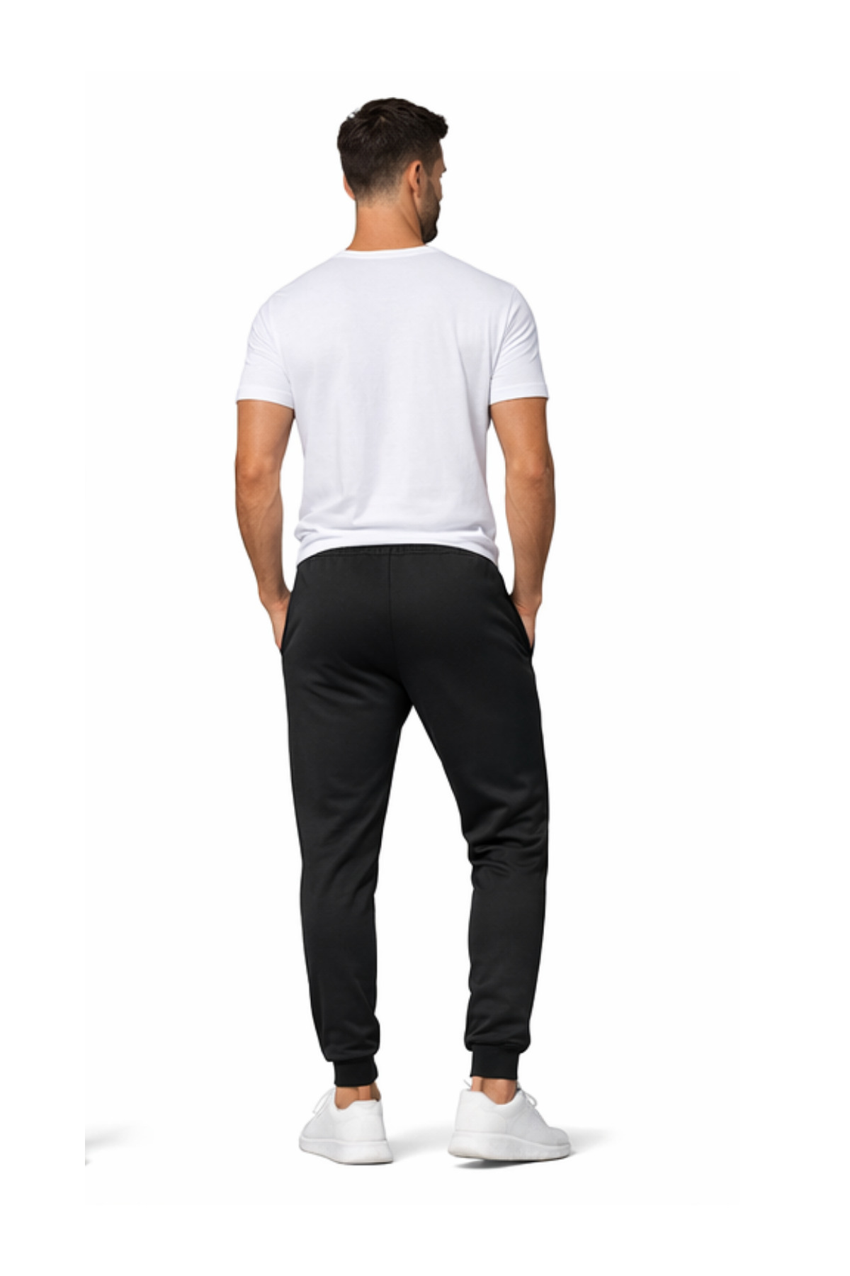 DEEPSENCE Erkek Siyah Scuba Kumaş Spor Eşofman Altı, Slim Fit Dalgıç Kumaş %95 Polyester %5 Elastan görsel 6