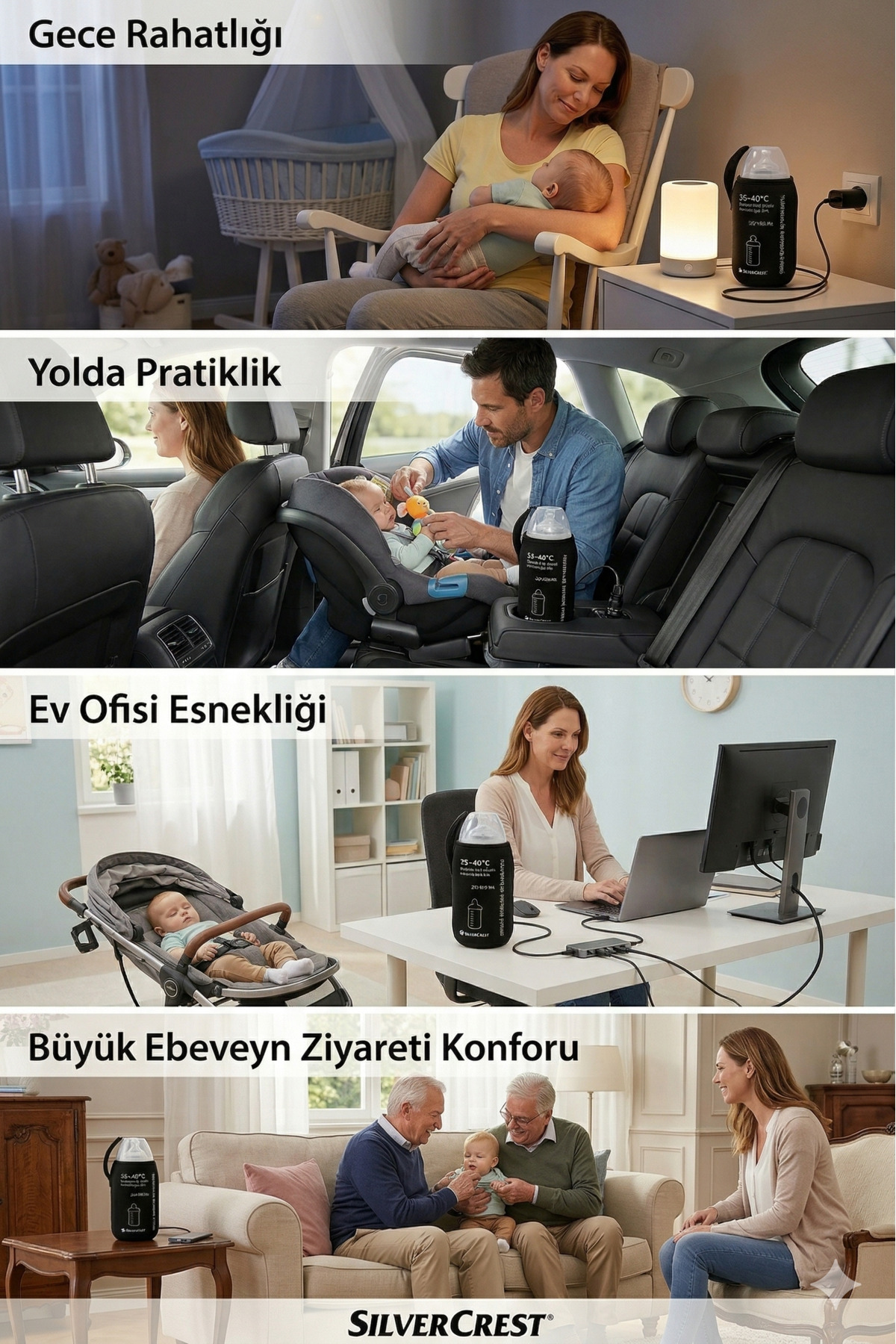 Silver Crest Biberon Isıtıcısı 40 Derece 350-500 Ml Uyumlu Usb Taşınabilir Cam Plastik Uyumlu fotoğrafı 4 (önizleme)