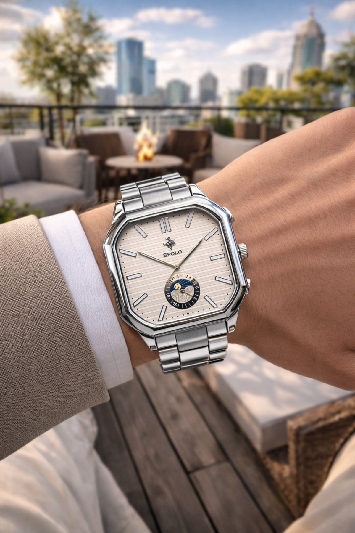 original new season square model men's wristwatch