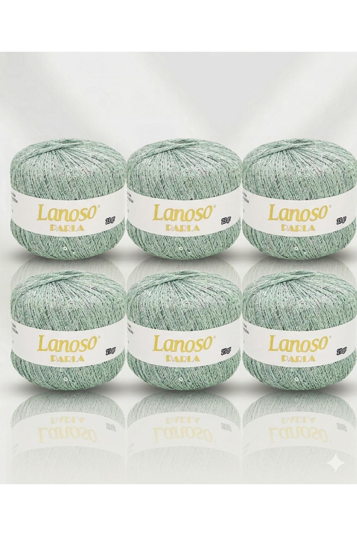 Shine 6 Pieces (1951) 25 g 217 Mt Silvery Knitting Rope – 75% Glitter Yarn 25% Sequin Sim – Glossy Rope