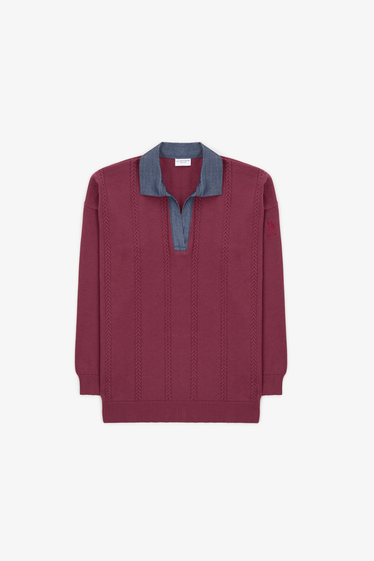 U.S. Polo Assn.  Kadın Bordo Kazak 50314661-VR177 - Görsel 6
