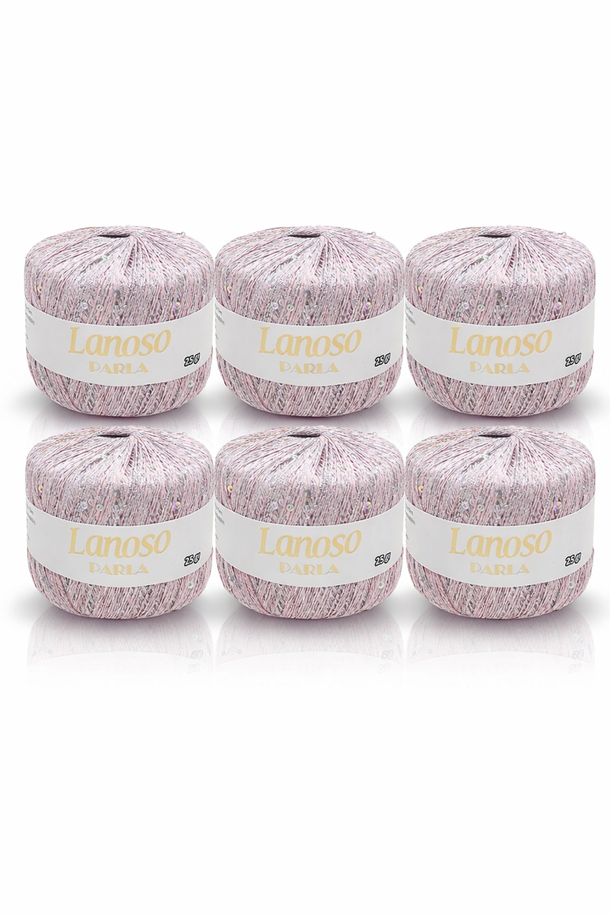 Shine 6 Pieces (3151) 25 g 217 Mt Silvery Knitting Rope – 75% Glitter Yarn 25% Sequin Glitter – Glossy Rope