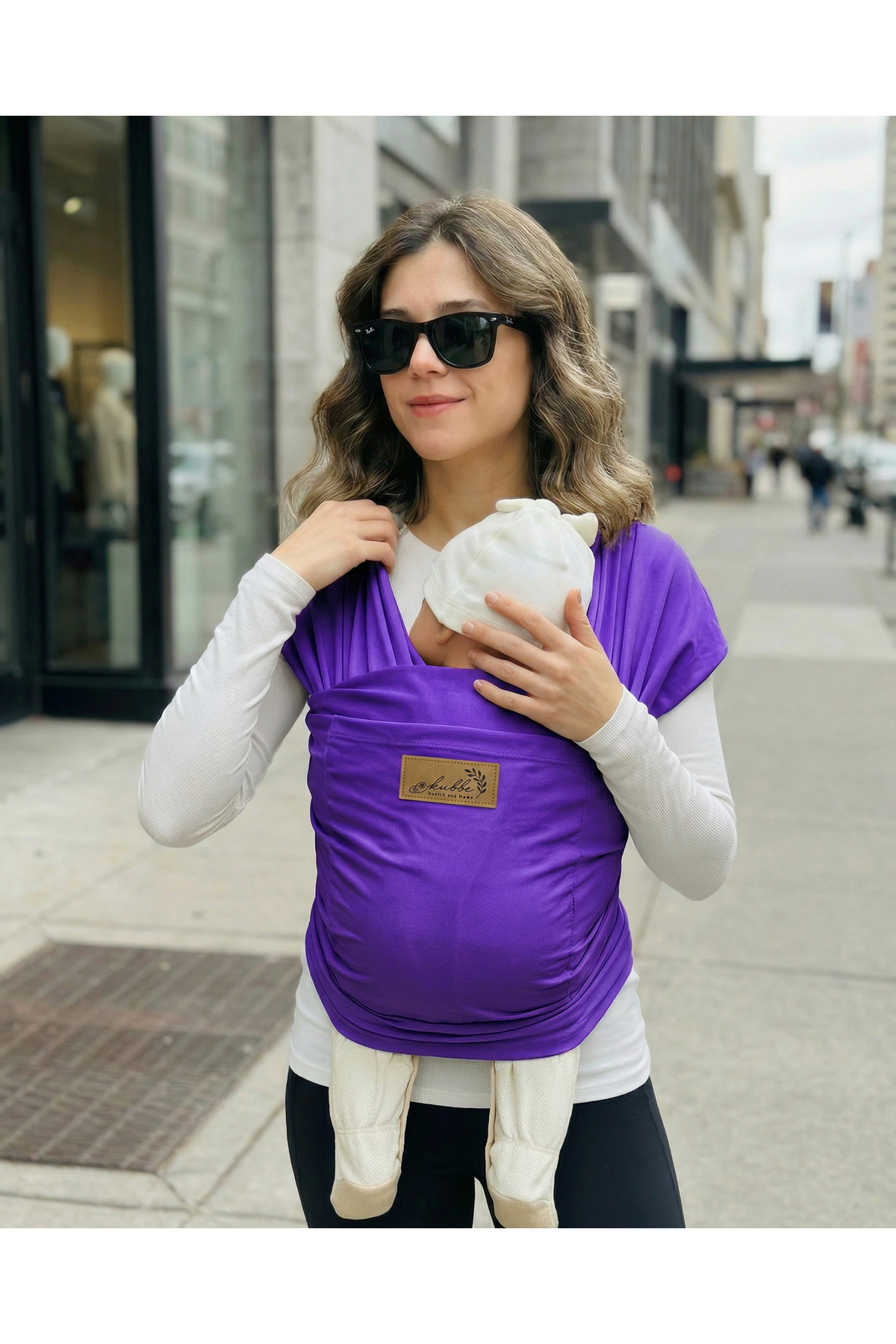 kubbe Yeni Nesil Ergonomik Bebek Taşıma Şalı - Ön Cepli Taşıma Torbalı Esnek Sling - İnce Ve Hafif fotoğrafı 2 (önizleme)
