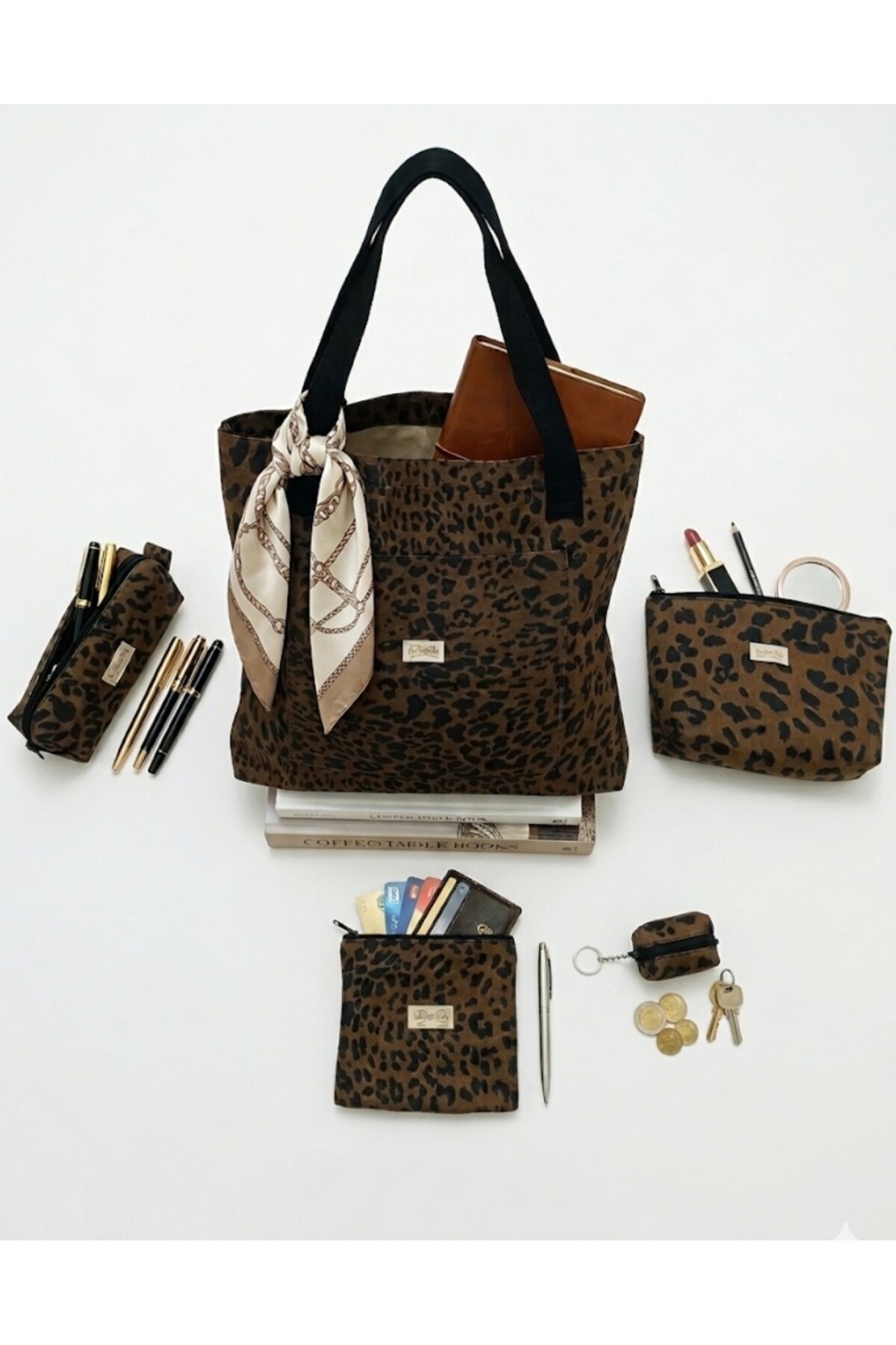Set of 5 Shoulder Bags, Makeup Bag, Pad Bag, Pen Holder, Keychain, Multi Set Set..