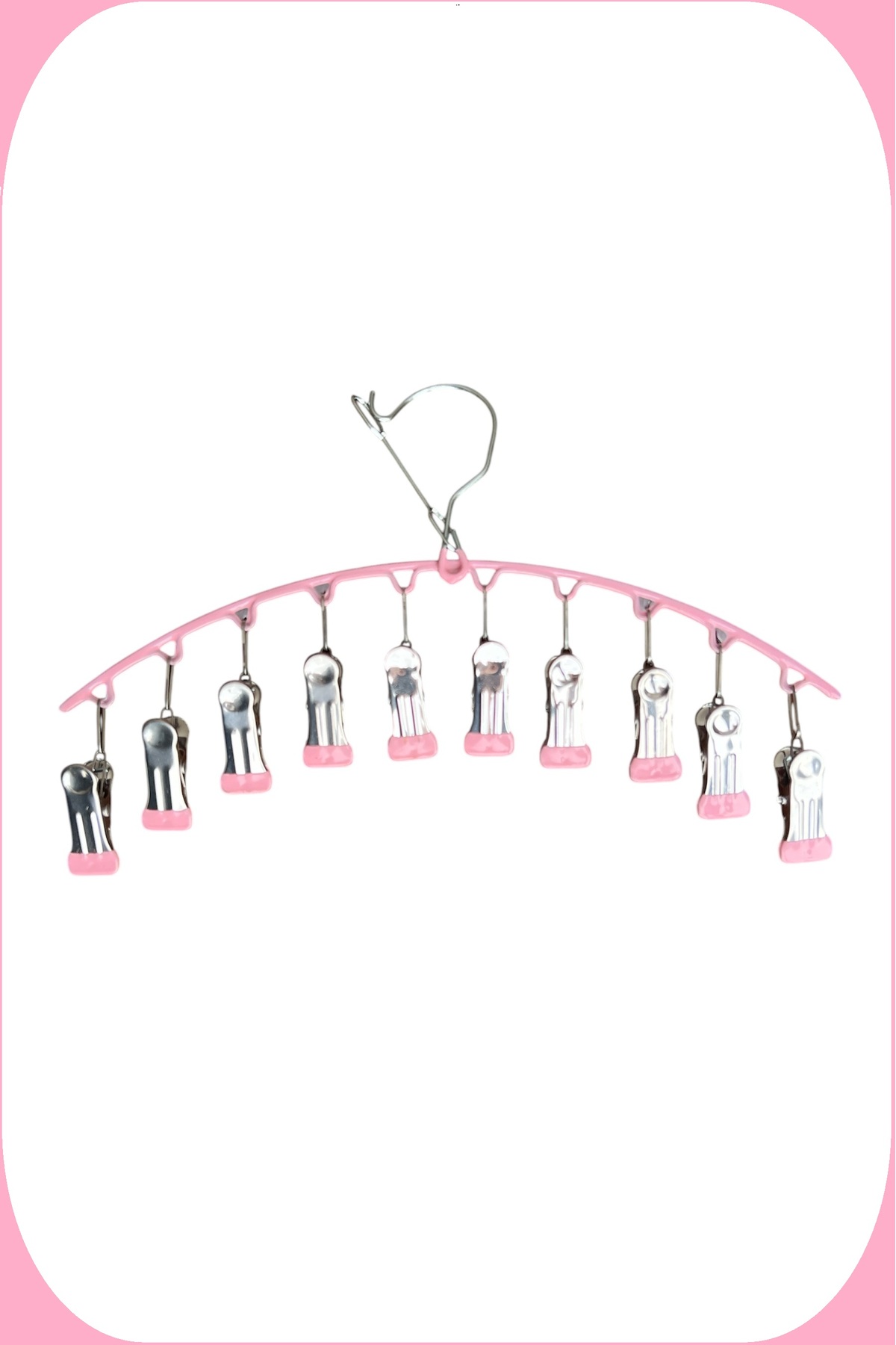 Multiple Shawl Hanger, Metal Latching Shawl Hanger, 10 Latching Hanger, Pink, 1 Piece