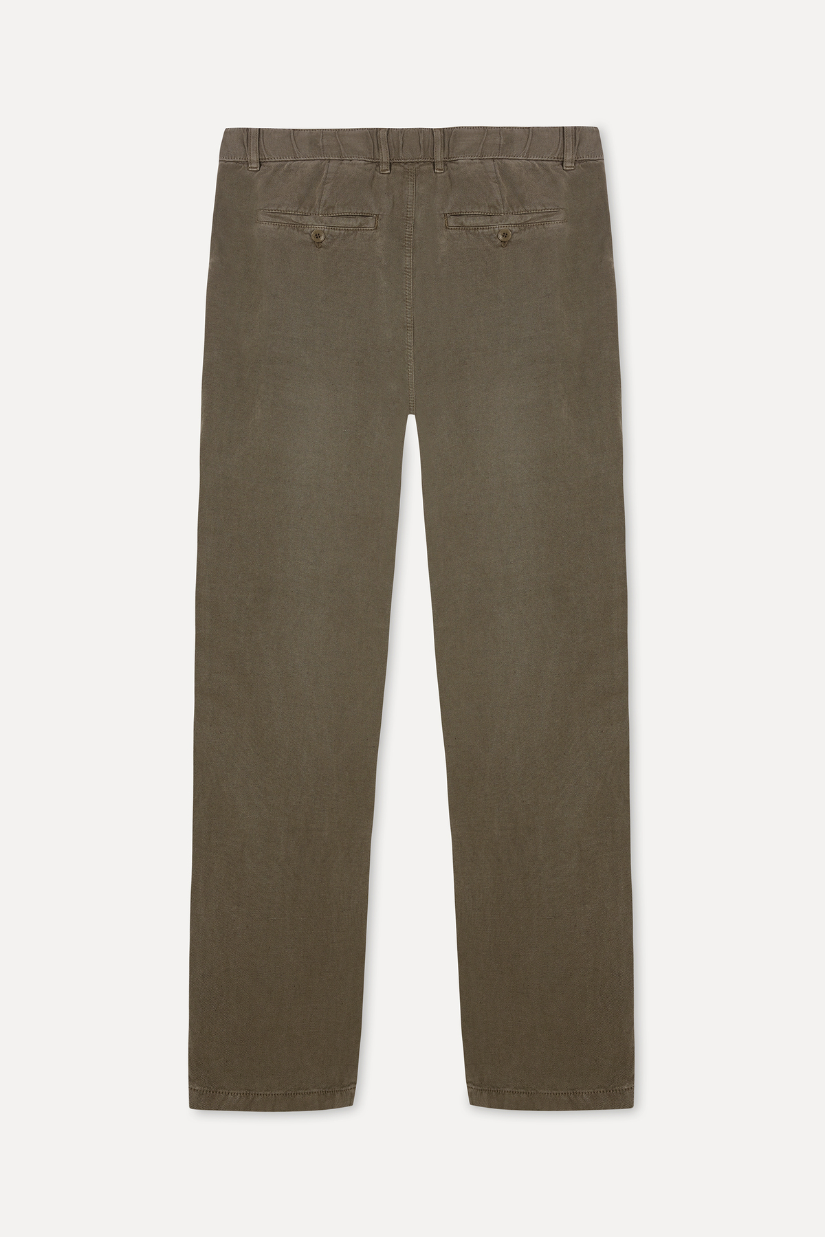 Erkek Kahverengi Keten Karışımlı Straight Fit Pantolon — قهوه‌ای 1267373 — تصویر 7 از 7
