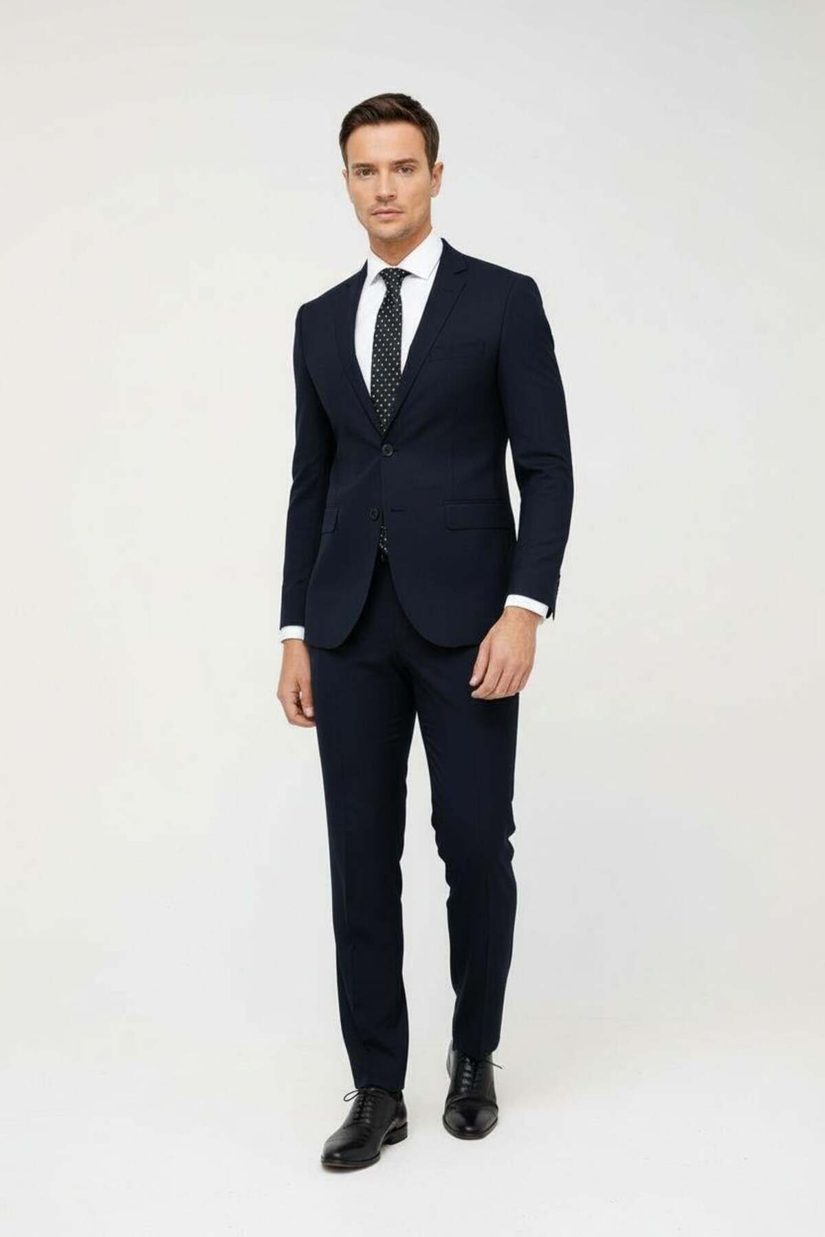 İgs Erkek Lacivert Slim Fit Dar Kalıp Klasik Takım Elbise görsel 4