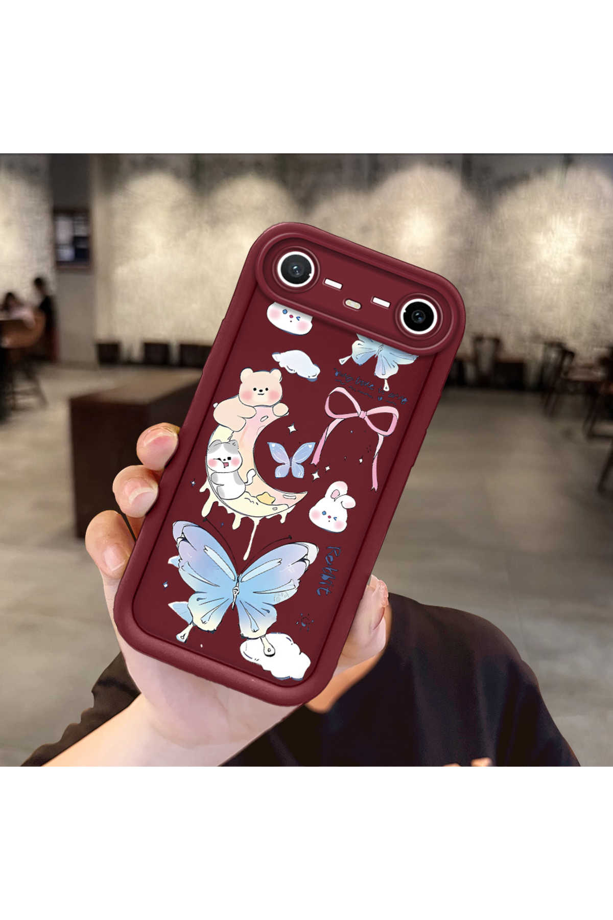 Tecno Spark Slim/Pova Slim Compatible Shockproof Camera Protected Claret Red Silicone Patterned Case