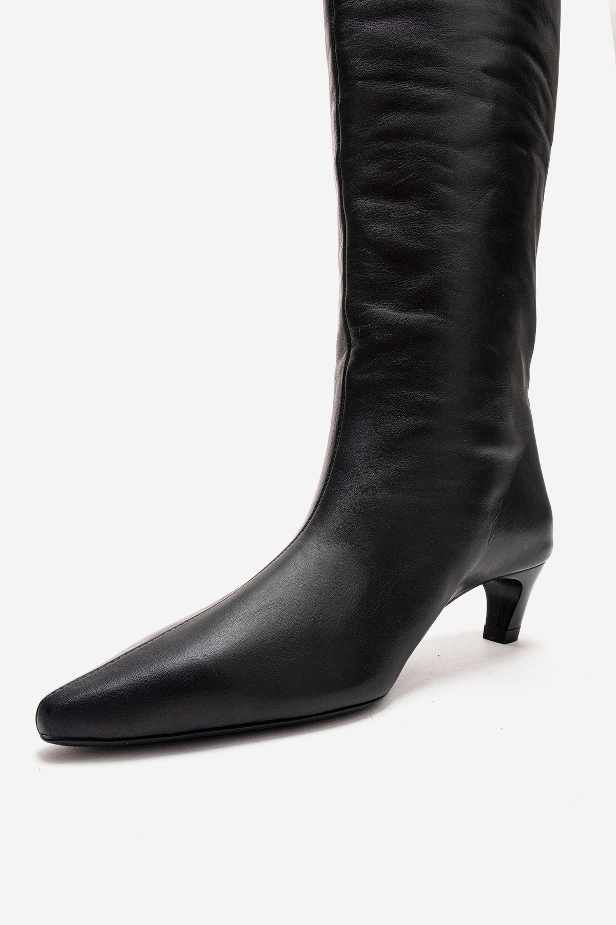 LuviShoes CORVEL Siyah Cilt Hakiki Deri Kadın Topuklu Çizme görsel 6