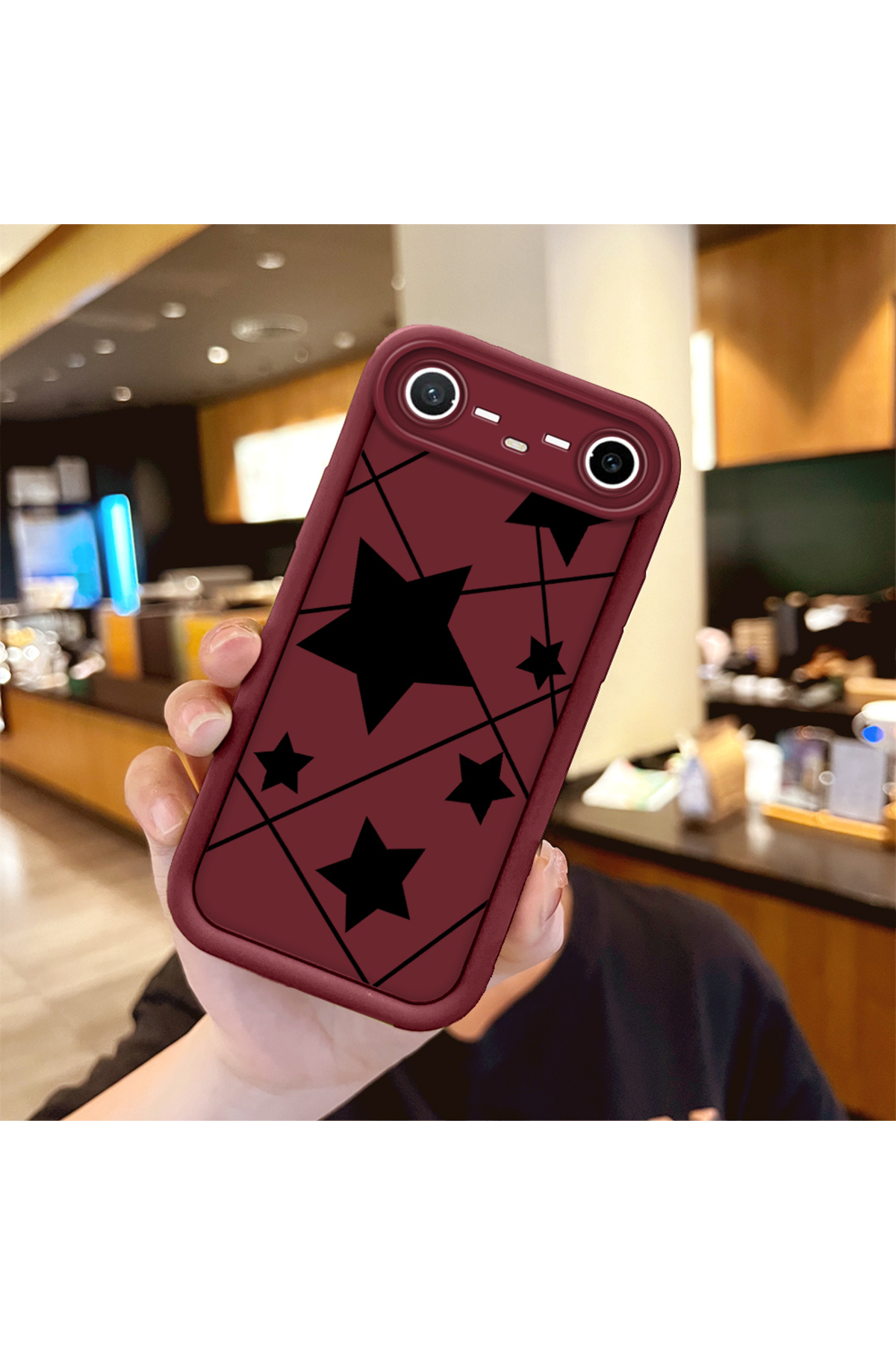Tecno Spark Slim/Pova Slim Compatible Shockproof Camera Protected Claret Red Silicone Patterned Case