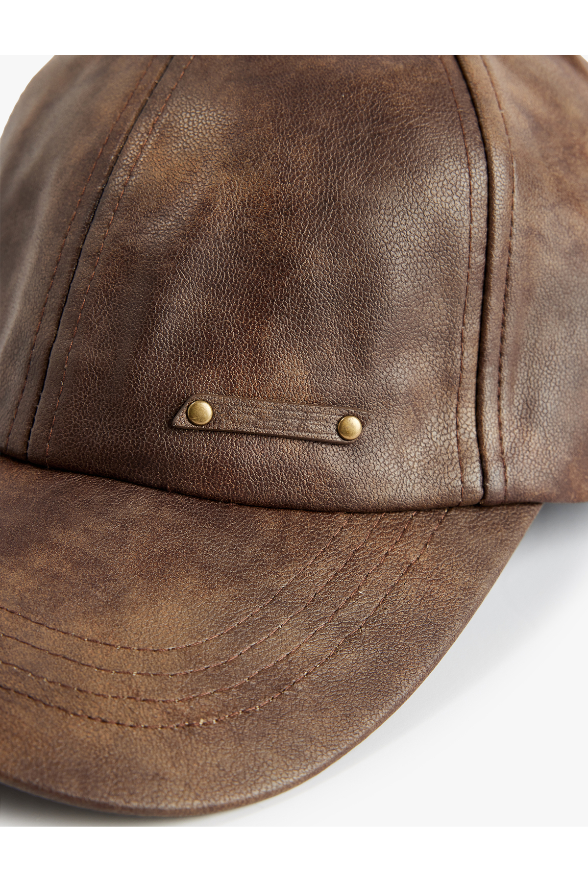 Koton Etiket Detaylı Suni Deri Kep Şapka görsel 4