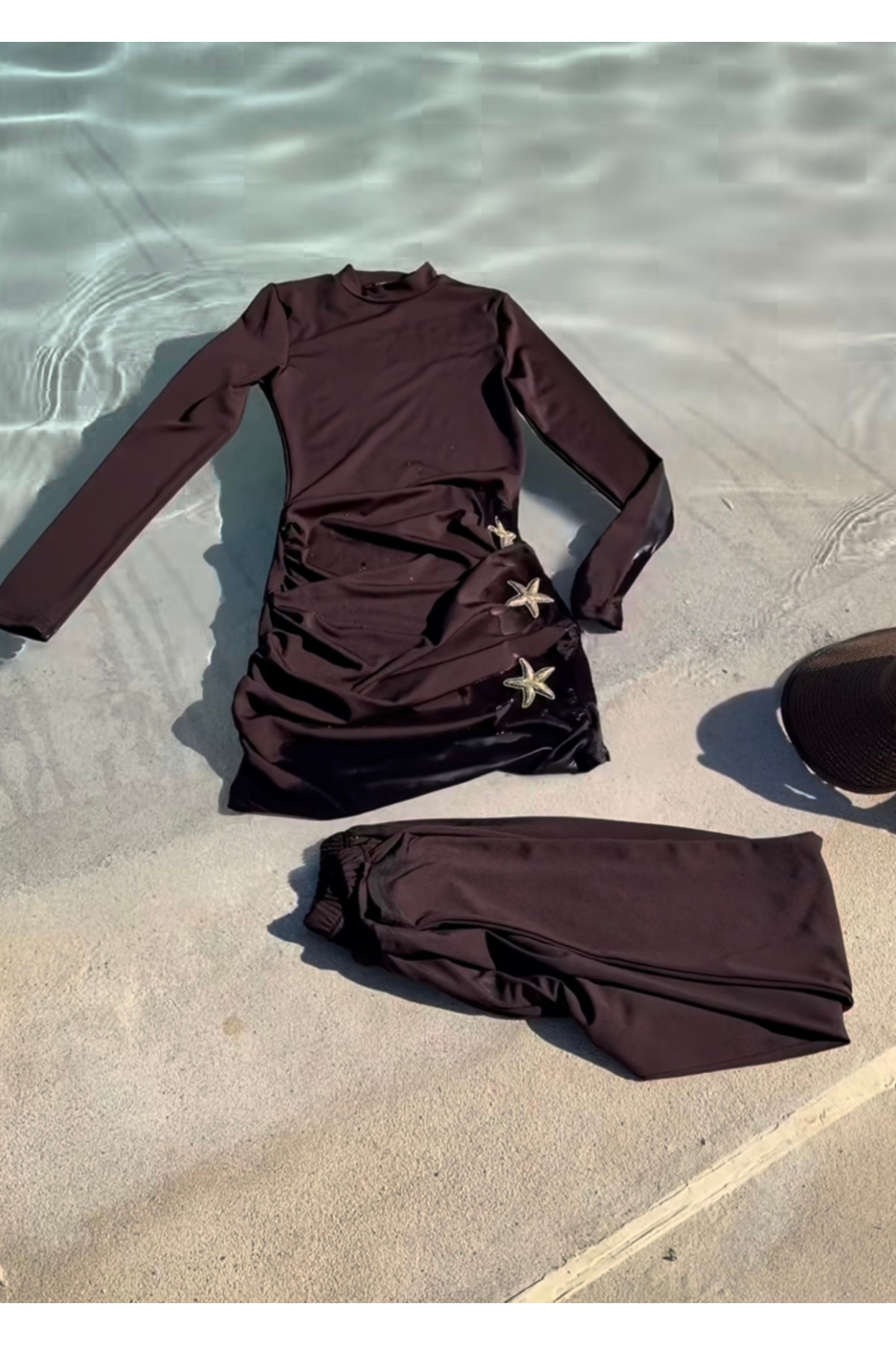 Custom Design Star Accessory Hijab Swimsuit Set