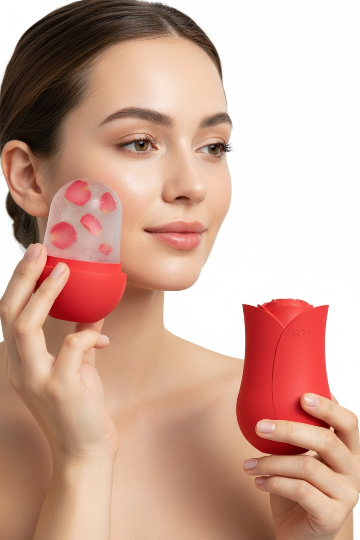 Gül Şekilli Rolon Buz Kalıbı – Yüz ve Boyun Masaj Rolonu – Gözenek Sıkılaştırı