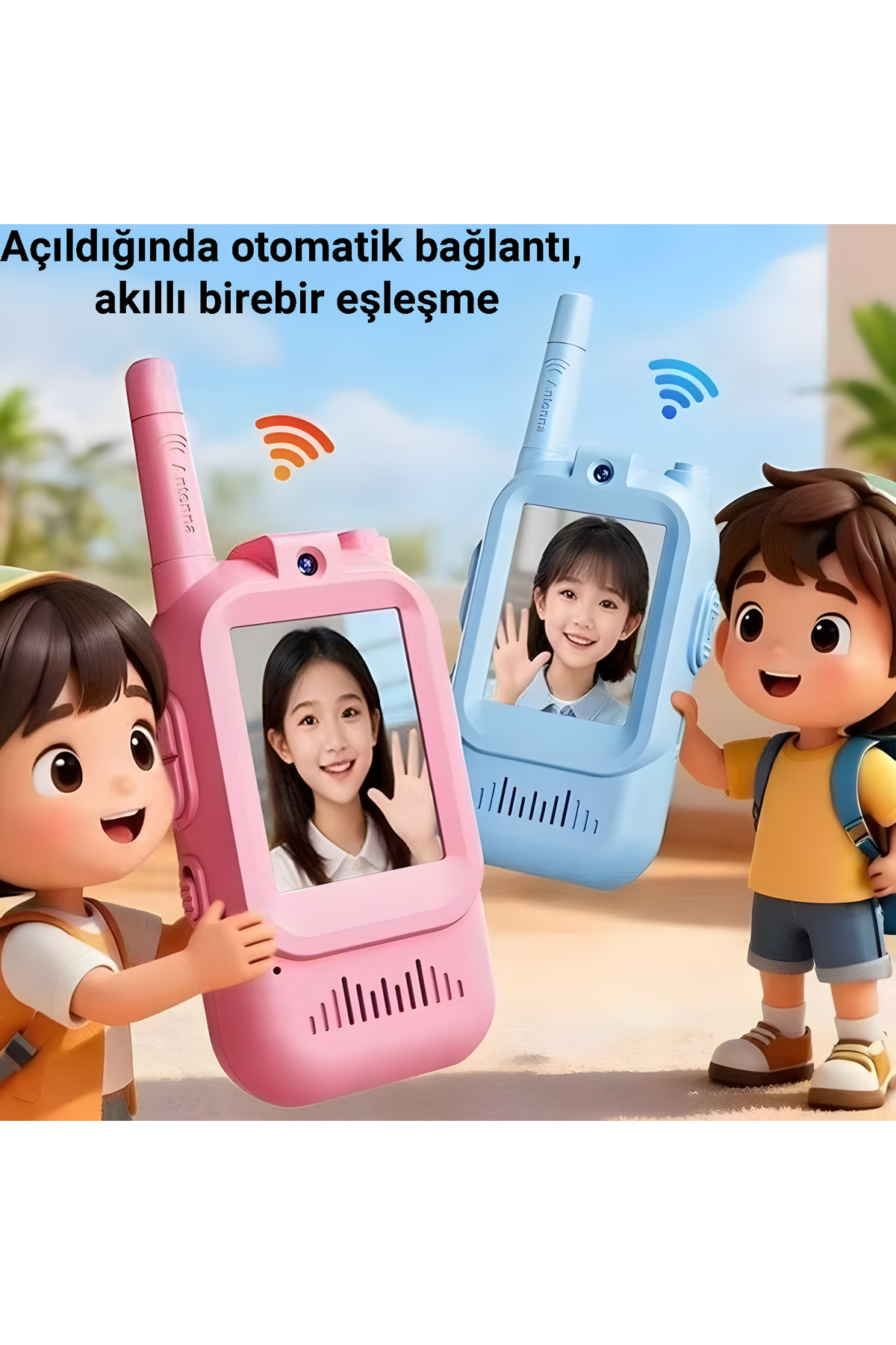 idragon LK-028 Çocuk Görüntülü Telsiz 2’li Set Video Walkie Talkie WiFi İnternetsiz Askılı fotoğrafı 4 (önizleme)
