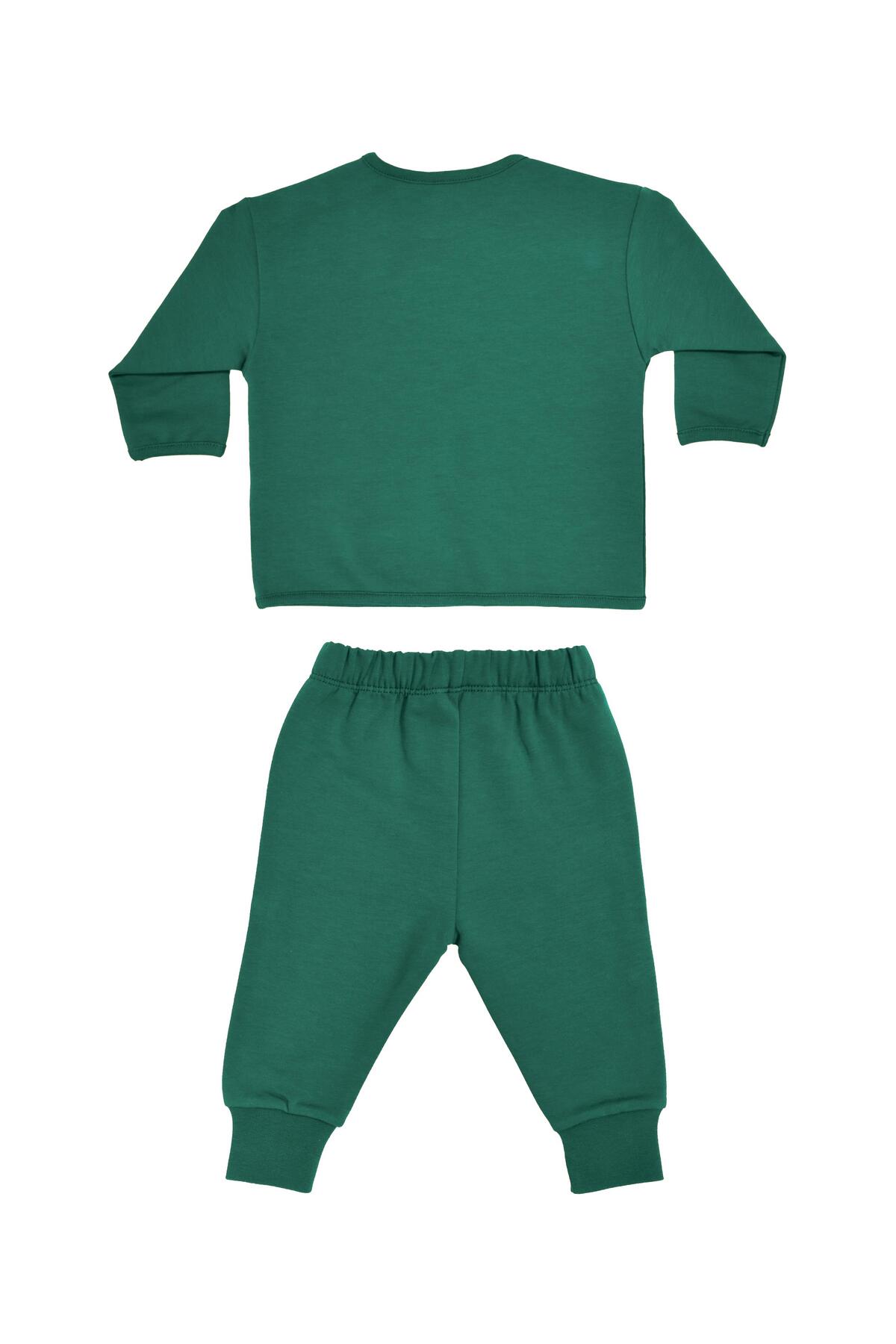 OrganicKid Mix Bebek Koyu Yeşil Eşofman Takımı fotoğrafı 3 (önizleme)