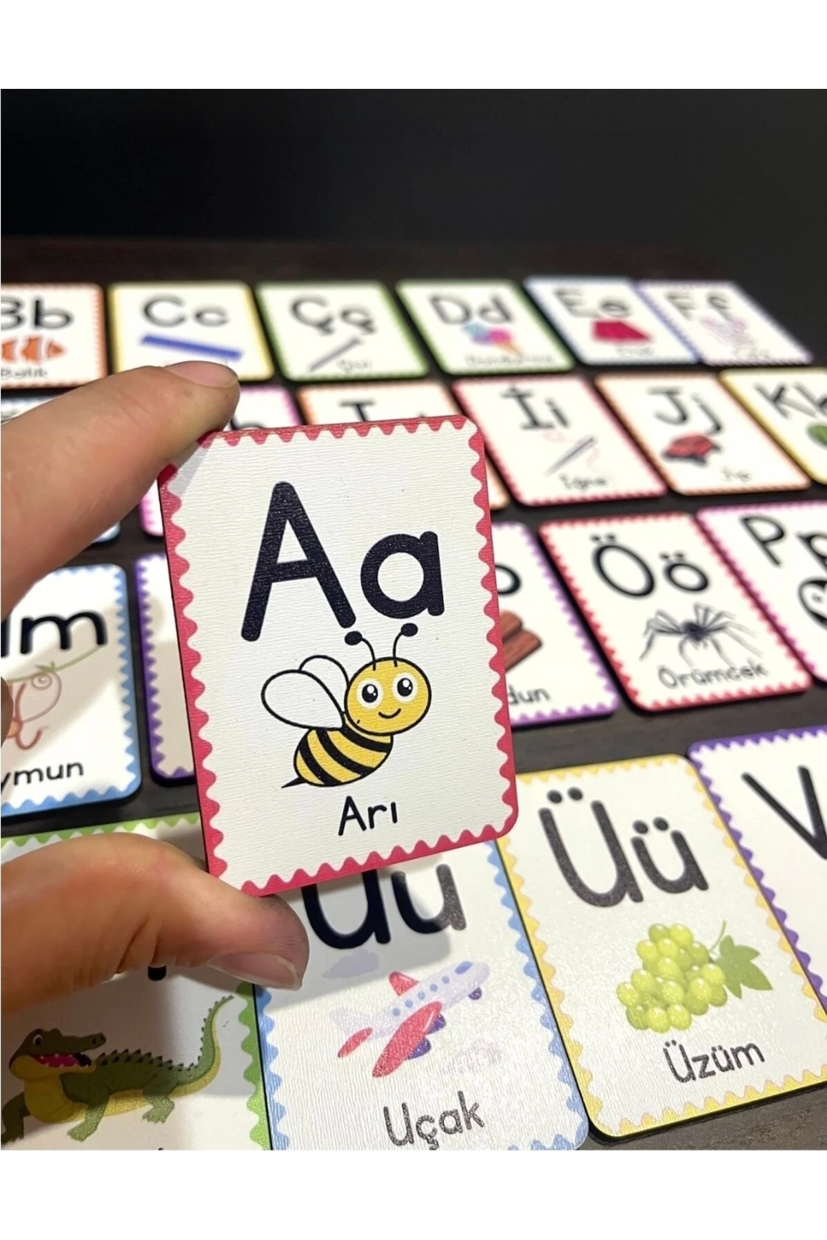 Mifella 29 Harf Ahşap Alfabe Kartları - Okul Öncesi Eğitici Harf Seti - Doğal Materyal Eğitici Oyuncak fotoğrafı 4 (önizleme)