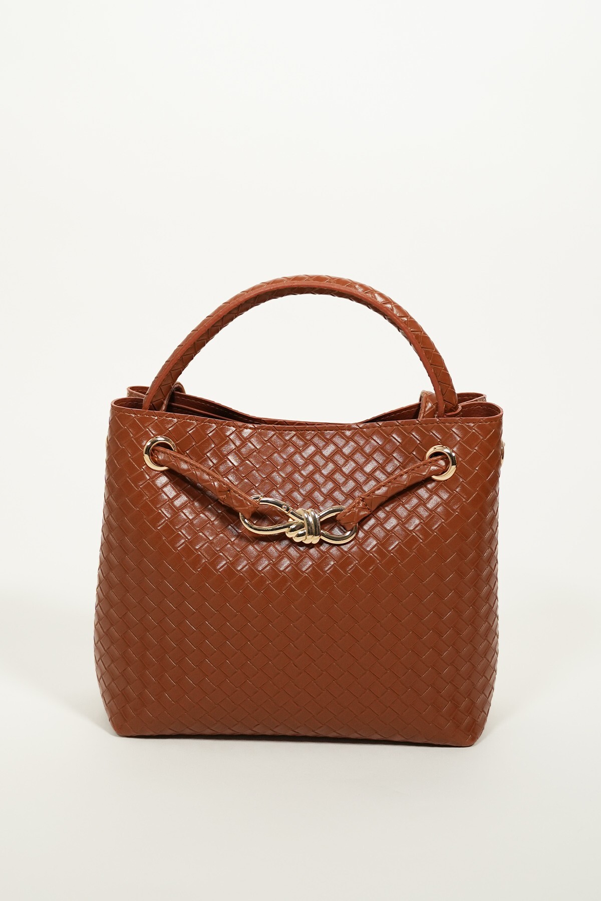 Women's Venty Tan Color Gold Buckle Hand and Shoulder Bag