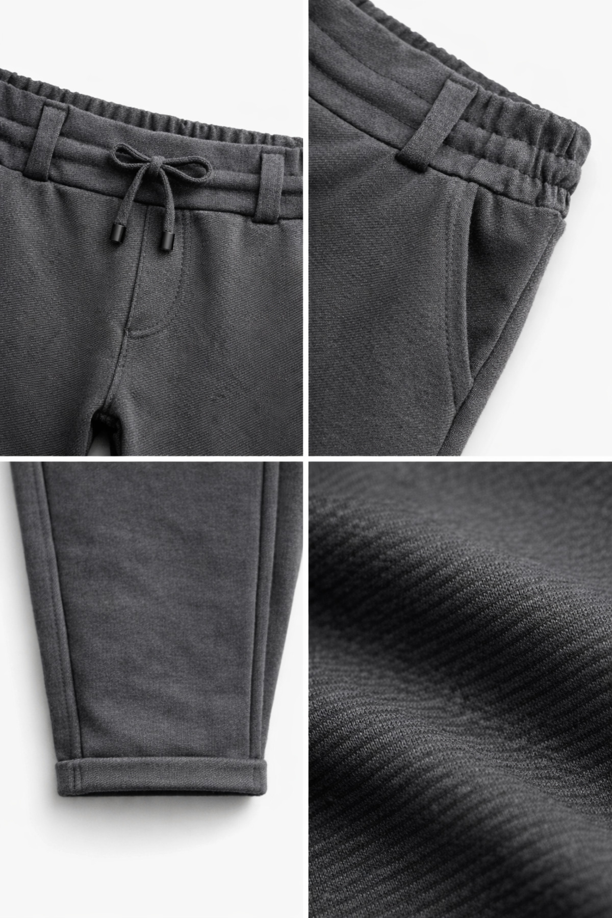 mini kanka Boys' Modal Blend Woven Jogger with Pockets and Belt, Ages 9-16