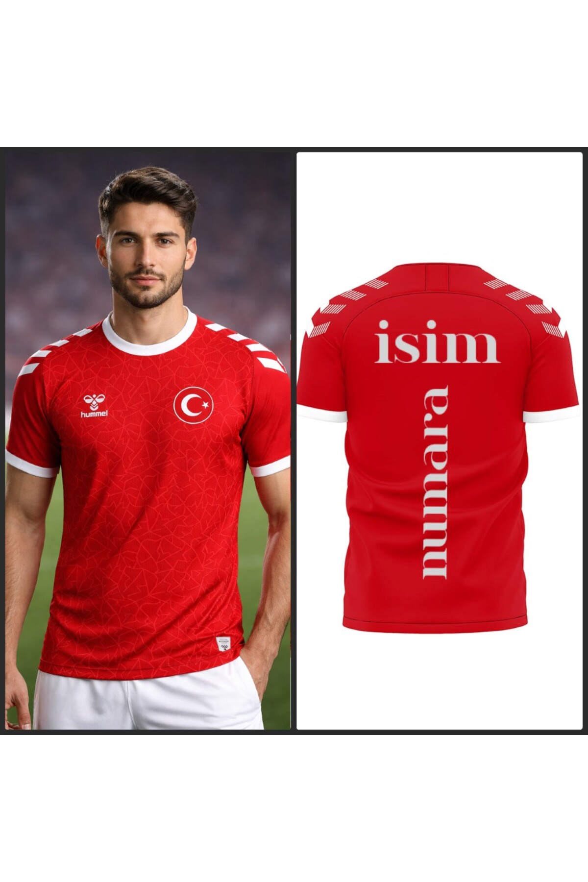 پیراهن تیم ملی با چاپ سفارشی هامل لباس فوتبال hummel