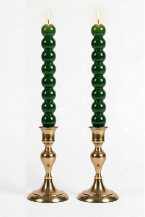 inci mum 2 Li Top Şamdan Mum Zümrüt Yeşili