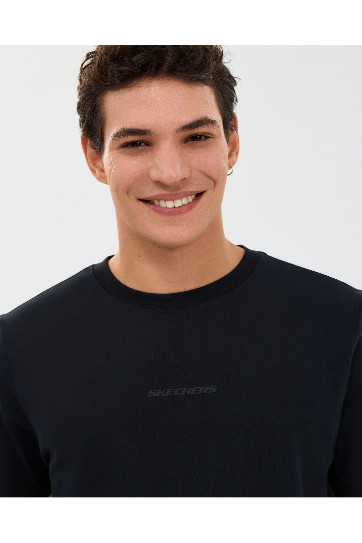 SKECHERS M Essential T-Shirt Erkek Siyah Tshirt S2510017-3817 görsel 5