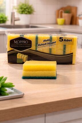 moppro Ev Tipi Bulaşık Süngeri Oluklu (5 Adet)