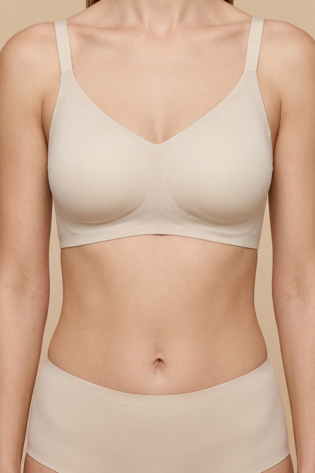 Seamless Laser Cut Padded Bra Without Balloon CC415 Grey