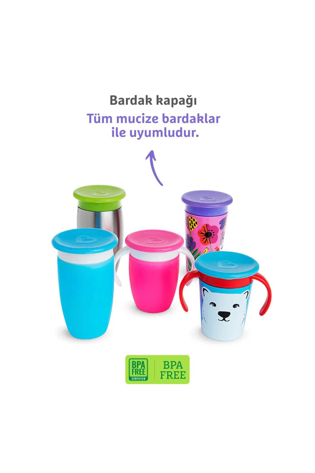 Munchkin Miracle Bardak Kapak-Yeşil–1 adet,360 Mucize Bardaklar ile Uyumlu,BPAFree,Hijyenik Kullanım fotoğrafı 2 (önizleme)