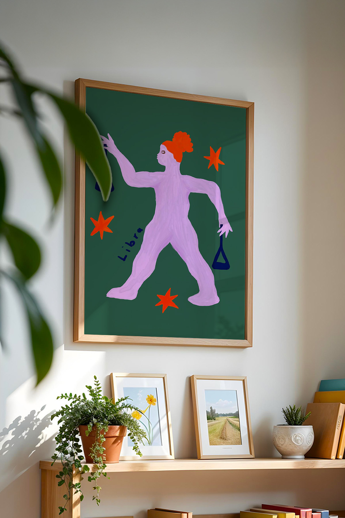 Terazi Burcu Tablo Modern Astroloji İllüstrasyon Poster Duvar Dekoru Çerçevesiz