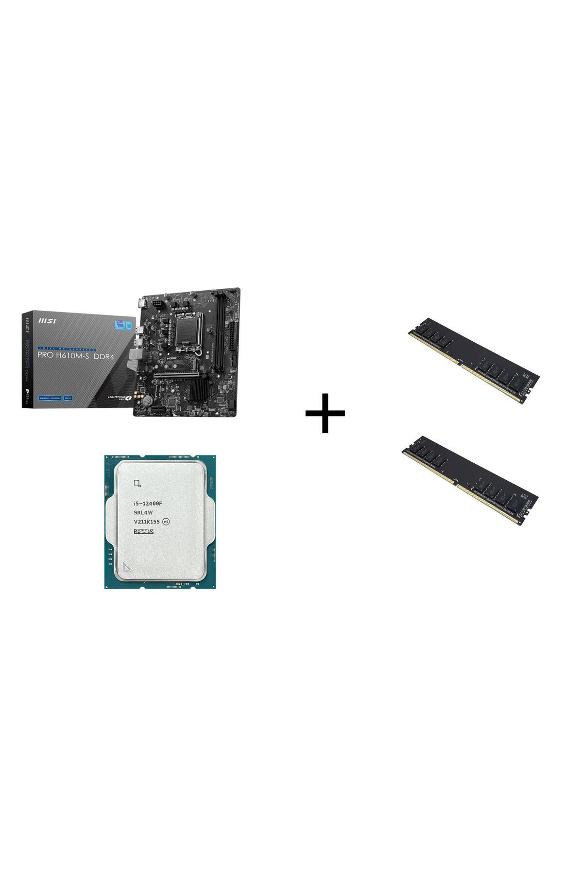 MSI PRO H610M-S DDR4+INTEL I5 12400F+16GB DDR4 RAM ANAKART+ISLEMCI