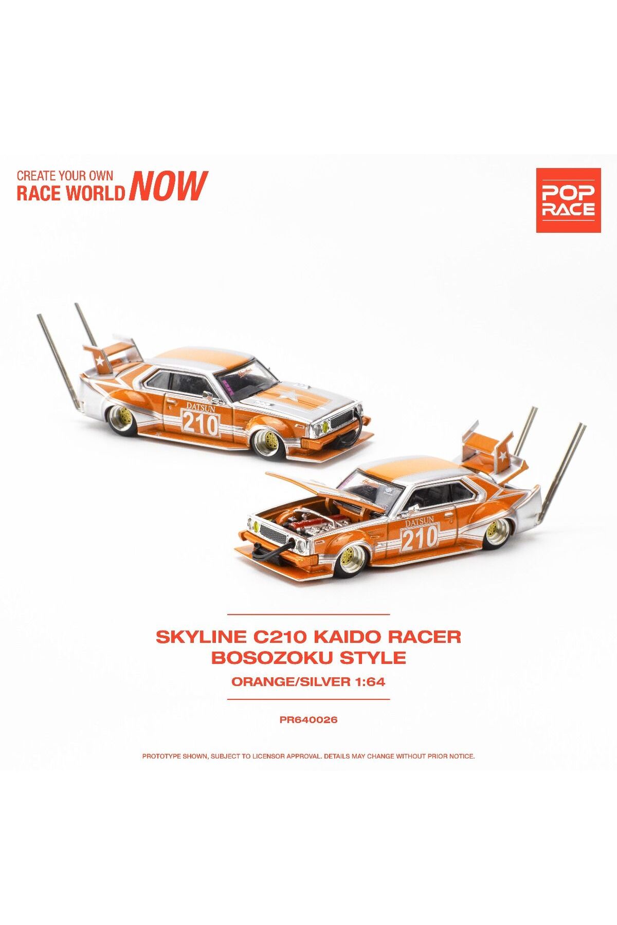 Pop Race Skyline c210 Racer Bosozoku Style 5'li SET (PR64-26 PR64