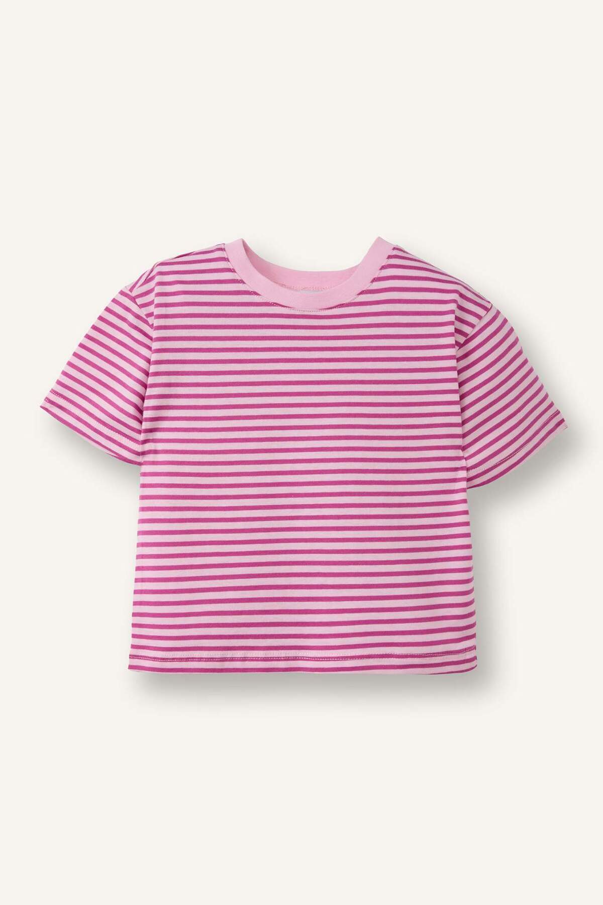 Defacto Çizgili Penye 3lü Tişört Kız Bebek H3001A526SM fotoğrafı 6 (önizleme)