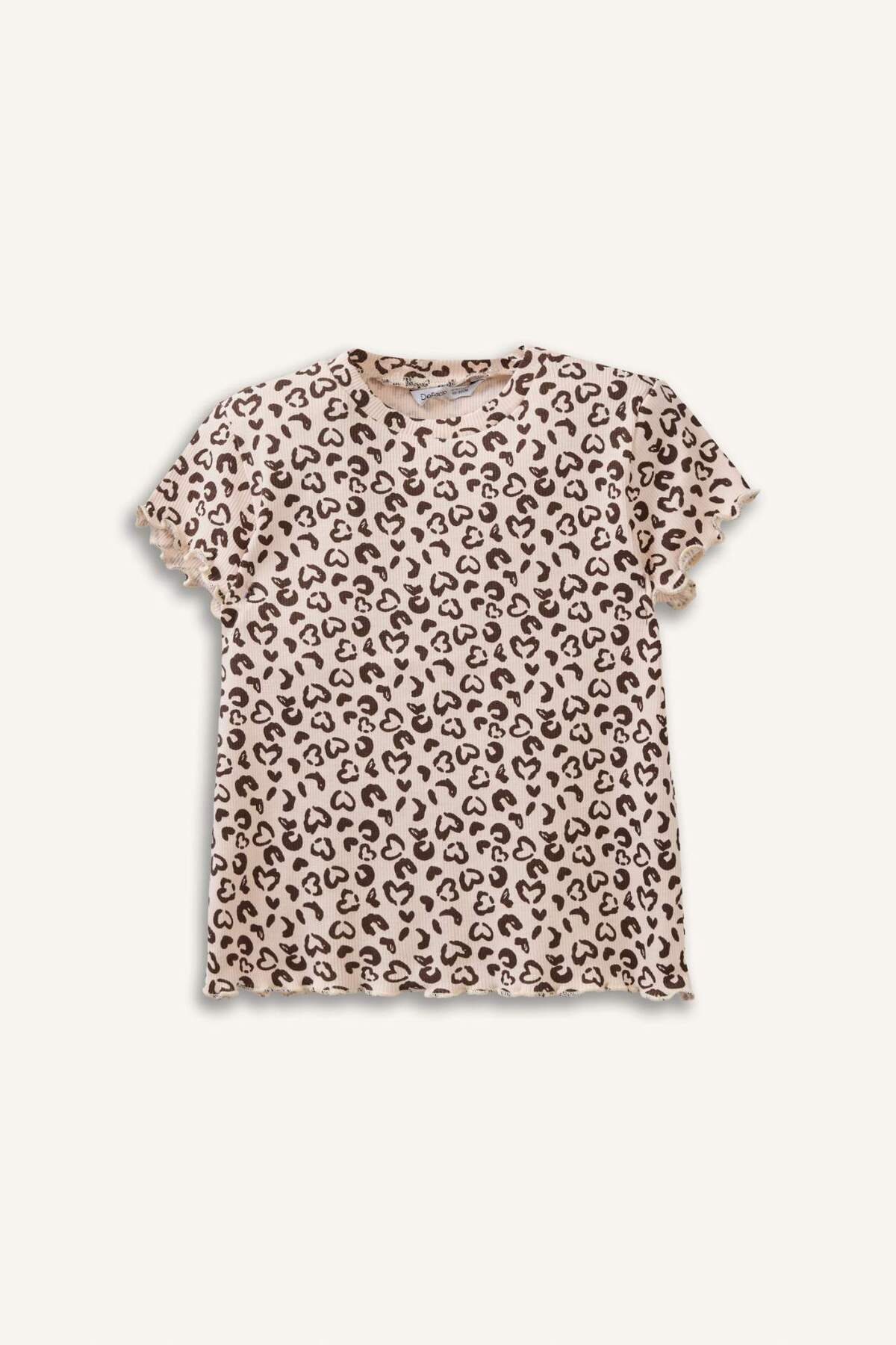 Defacto Bisiklet Yaka Leopar Desenli Fitilli Kaşkorse 2li Uzun Kollu Tişört Kız Bebek H3002A526SM fotoğrafı 3 (önizleme)