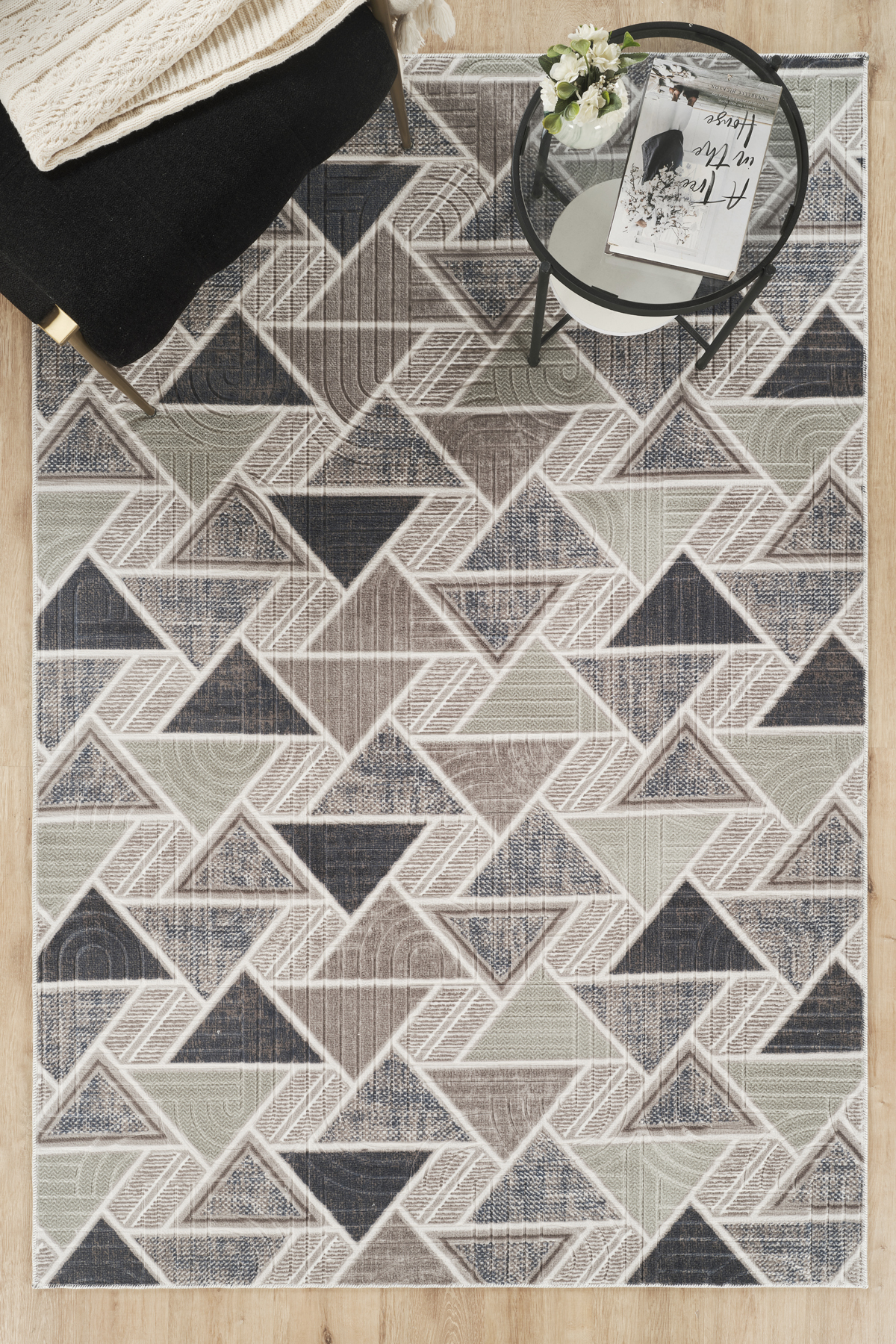 Modern Pattern Printed Anti-Slip Sole Elite Stylish Four-Season Washable Carpet Runner Living Room