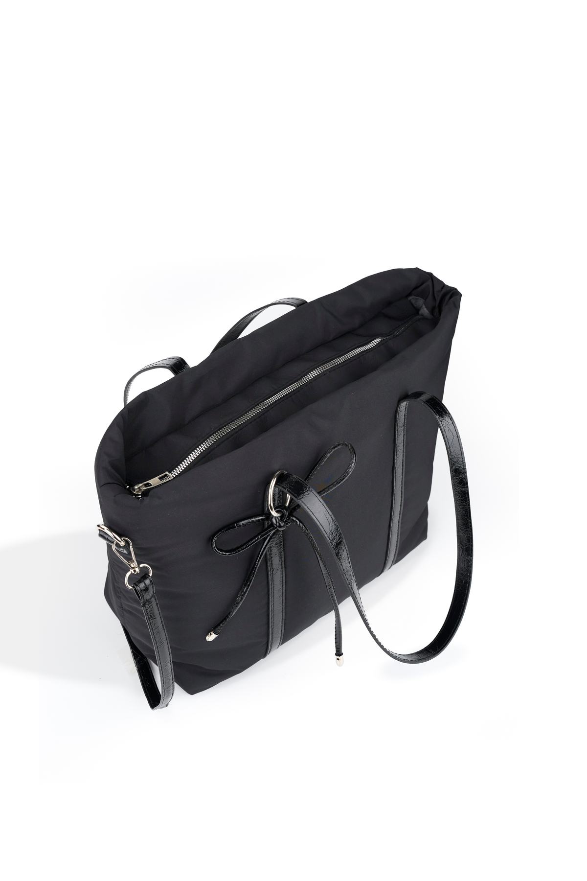 SHAKA Siyah SHK319 Fiyonk Charmlı,Fermuarlı,Astarlı Shopper Çanta görsel 8