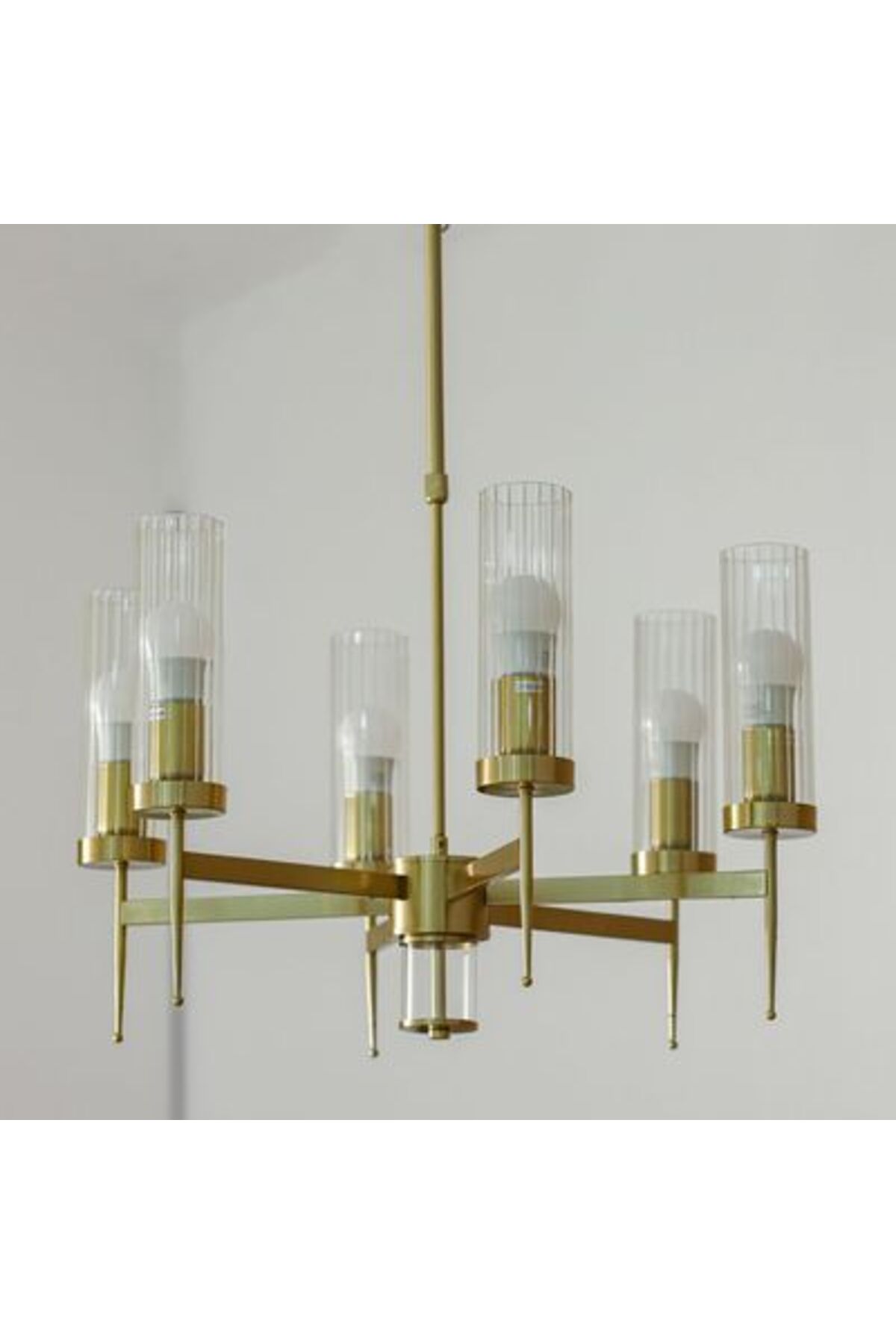 Viviana Chandelier - Metal Plated+Glass - Copper - D60xH53- Trendyol