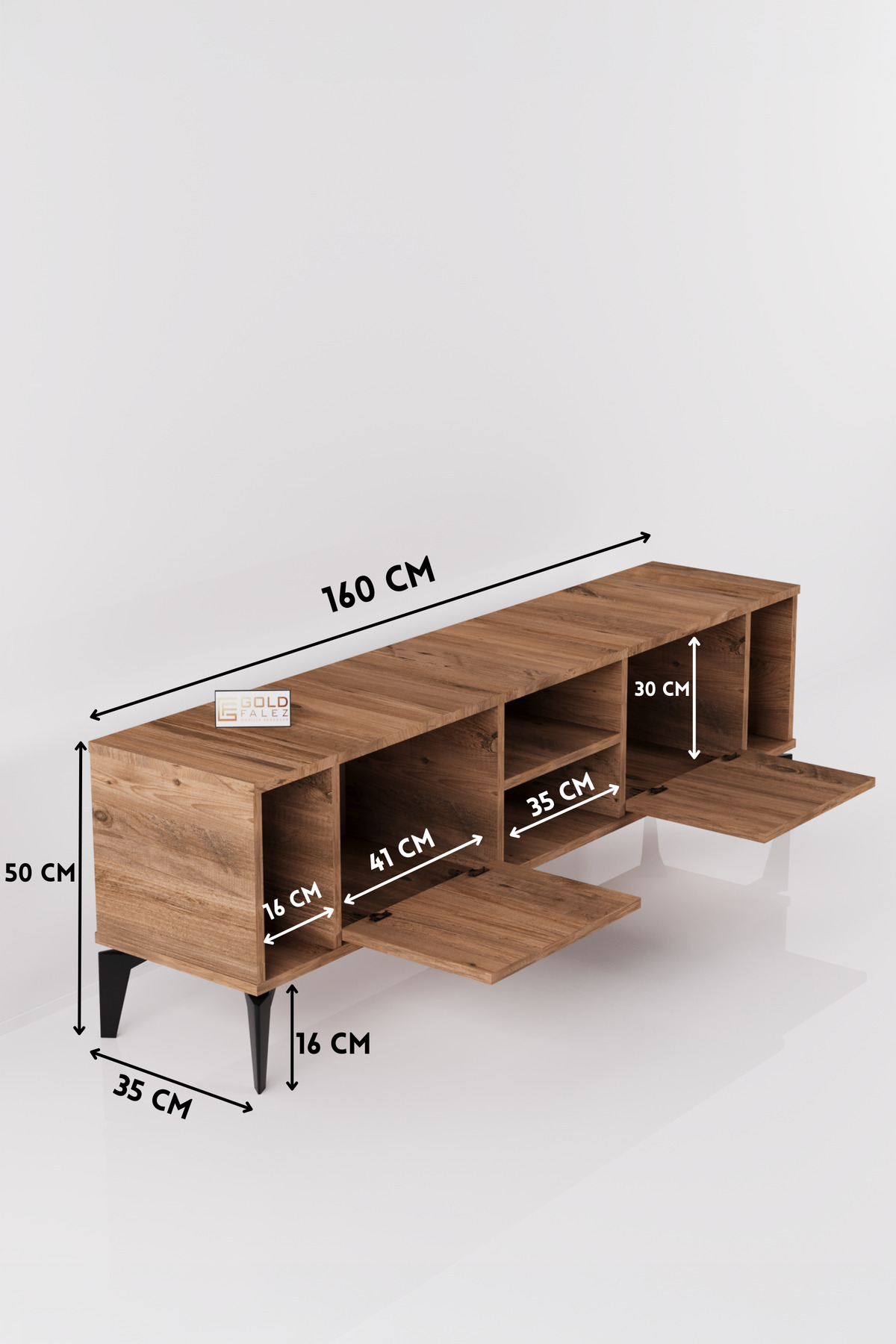 Goldfalez Linya TV Sehpası Çok Renkli 160x35 cm görsel 2