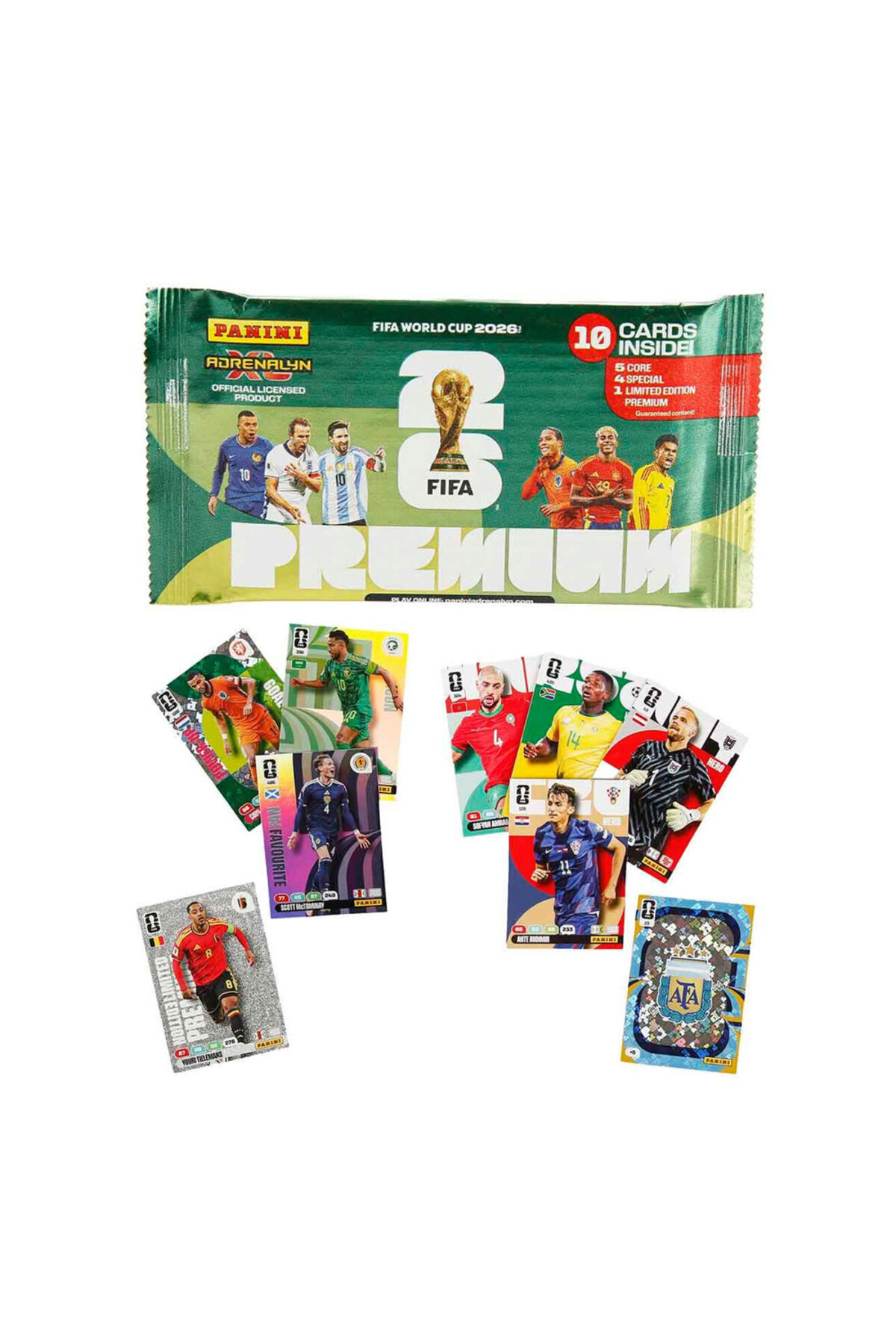 Panini Zberateľské karty Majstrovstiev sveta vo futbale 2026 Adrenalyn XL Pre...
