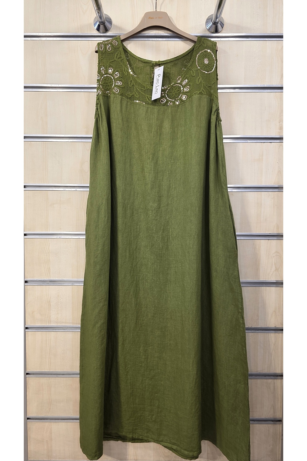 Park Moda Long Sleeveless Linen Dress- Trendyol