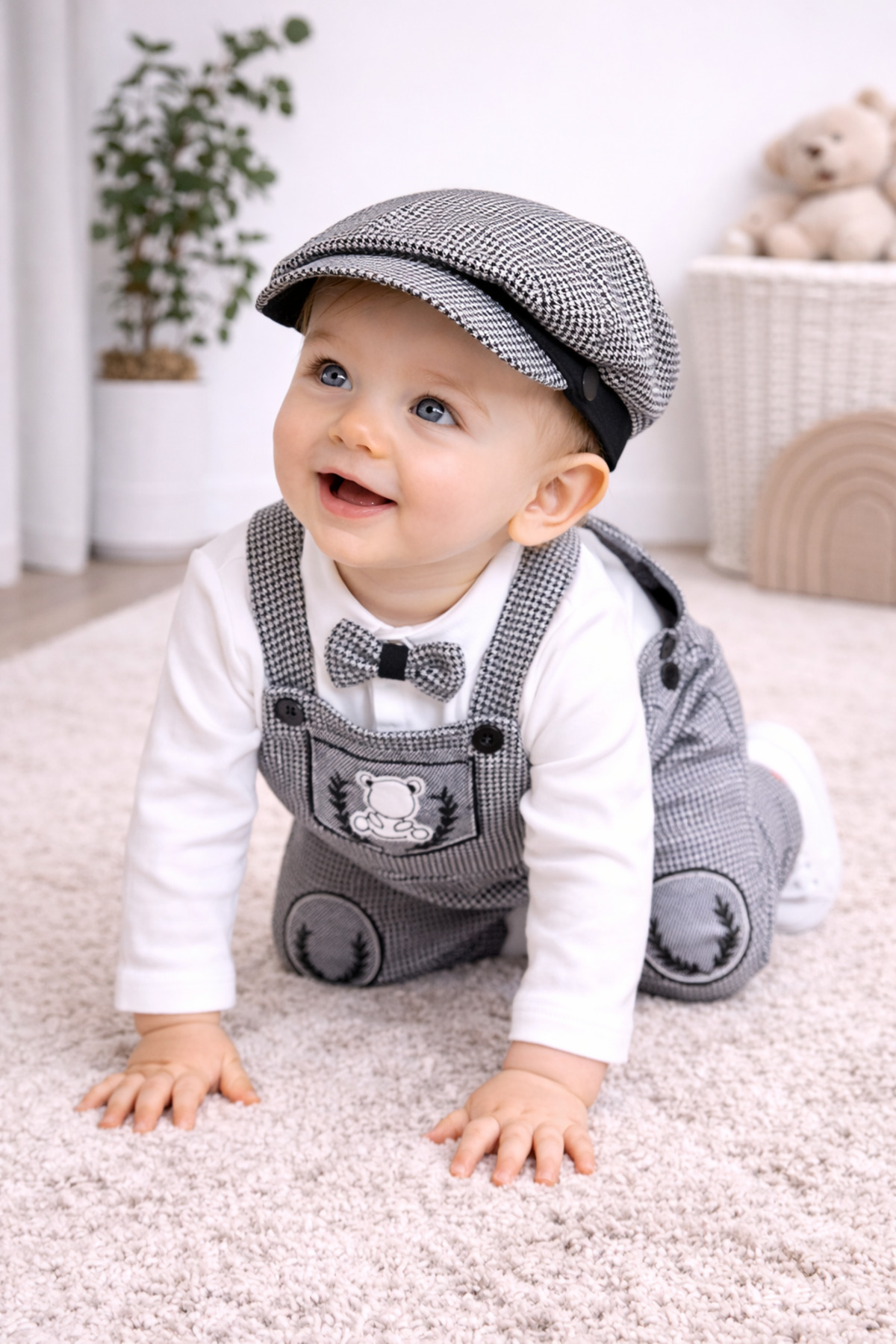 Momivi Kids Erkek Bebek Klasik Kesim Kasketli Jile Seti Mevlit ve Doğum Günü ve Özel Gün Kombini fotoğrafı 2 (önizleme)